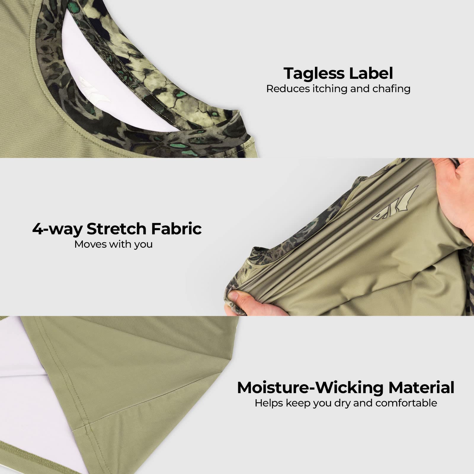 KastKing UPF 50+ Sun Protection Fishing Shirts for Men - Long Sleeve Moisture Wicking Quick Dry Hiking & Outdoor Shirt - Ideal for Fishing, Hiking, Camping and Summer Outdoor Activities