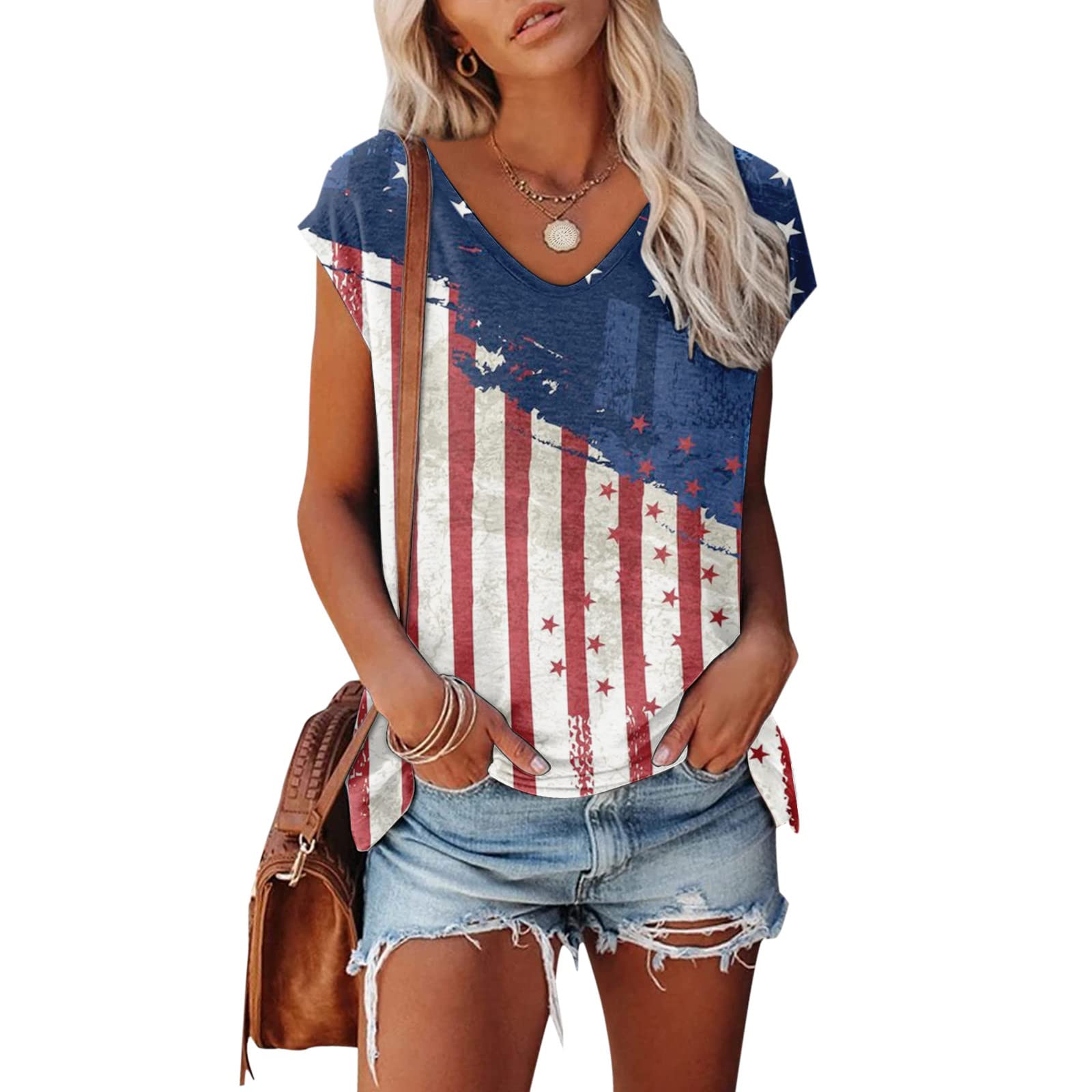 Women's Loose Fit Summer Tops - Comfortable Crew Neck Short Sleeve T-Shirt | Casual Solid Color Blouse for Beach, Vacation & Everyday Wear