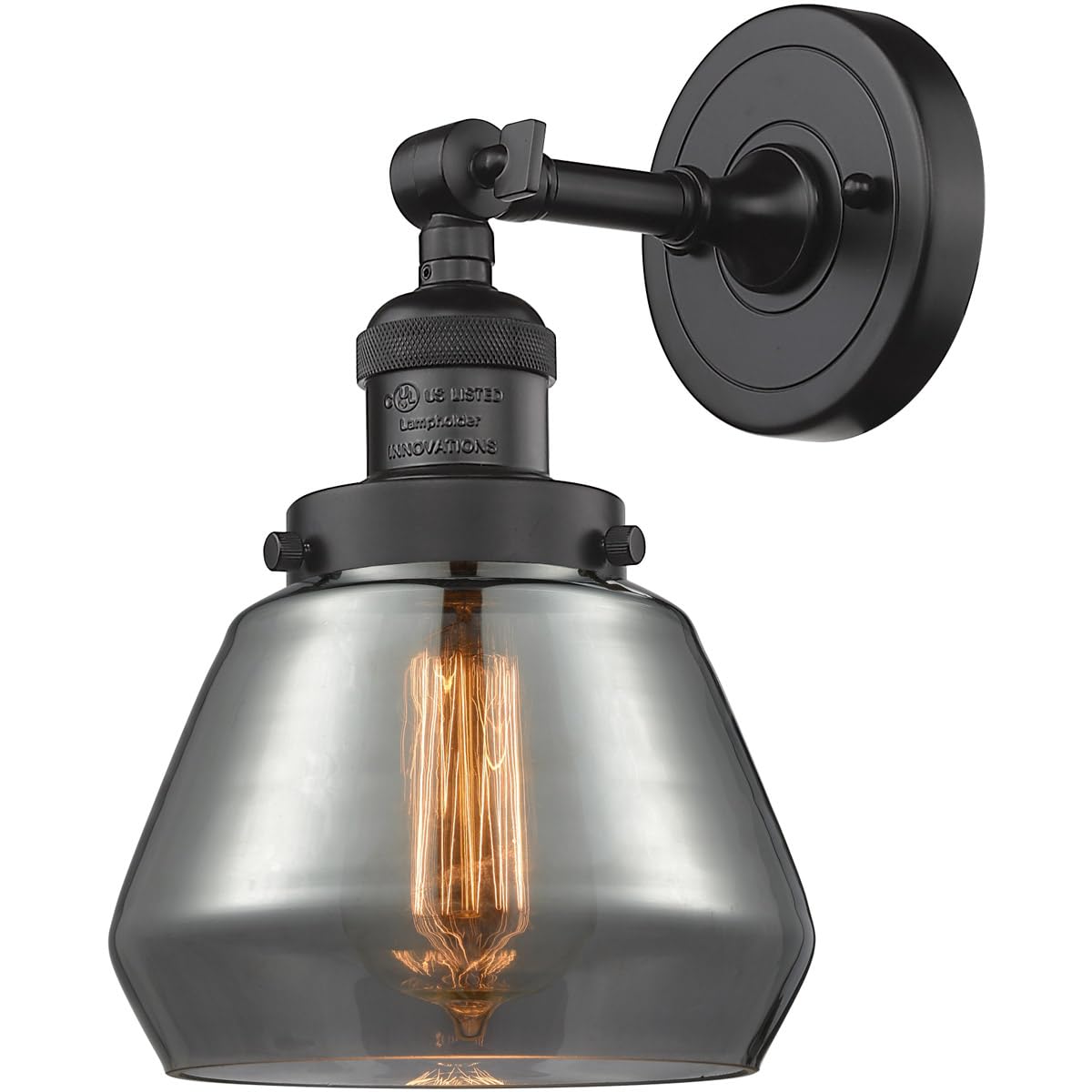 Innovations 201F-OB-G173-LED Semi-Flush Mount Ceiling Light Fixture - Oil Rubbed Bronze Finish, Energy Efficient LED Lighting for Bedroom, Hallway, Kitchen & Living Room