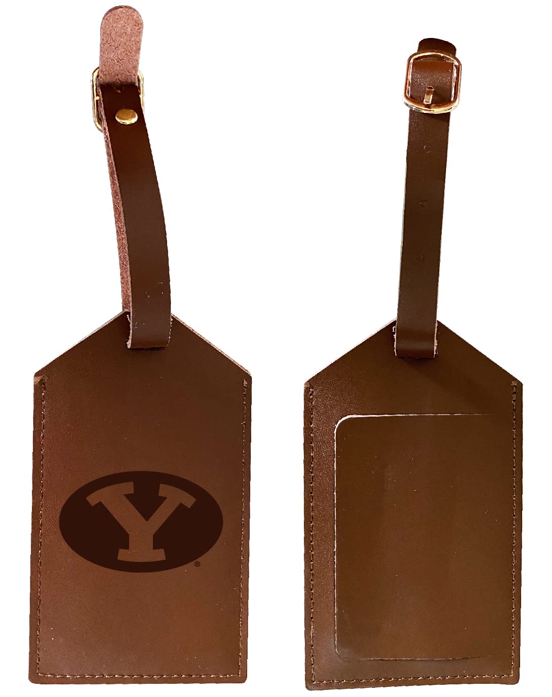 Brigham Young Cougars Leather Luggage Tag - Officially Licensed NCAA Engraved College Football Team Travel Accessory - Perfect for Alumni Gifts, Game Day Travel & School Spirit