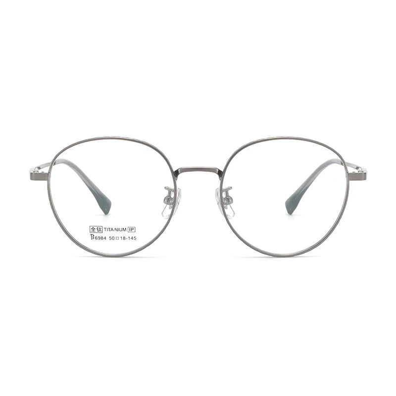 Bclear Unisex Full Rim Small Round Titanium Eyeglasses 6984 - Lightweight & Durable Frame for Reading, Work & Everyday Use