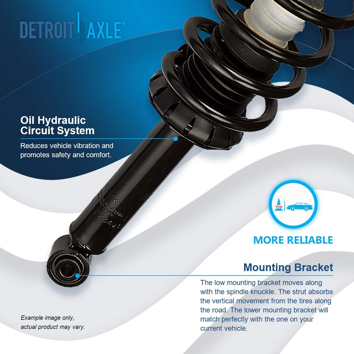 Detroit Axle Complete 4 Struts Kit with Coil Spring for 2002-2006 Nissan Sentra - Front & Rear Strut Assembly Replacement (Fits 2003 2004 2005 Models) - Easy Quick Install for Smooth Ride & Improved Handling