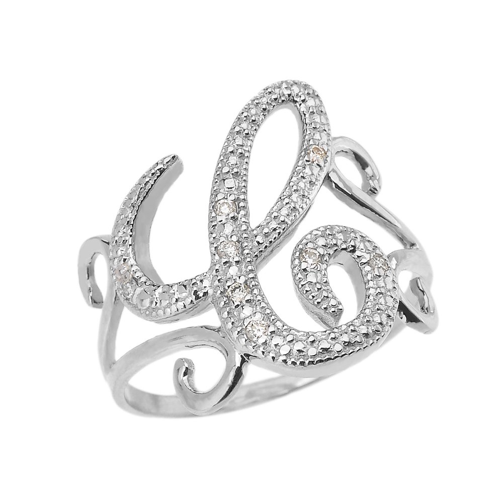 Sterling Silver Initial C Ring with CZ for Gifts & Fashion