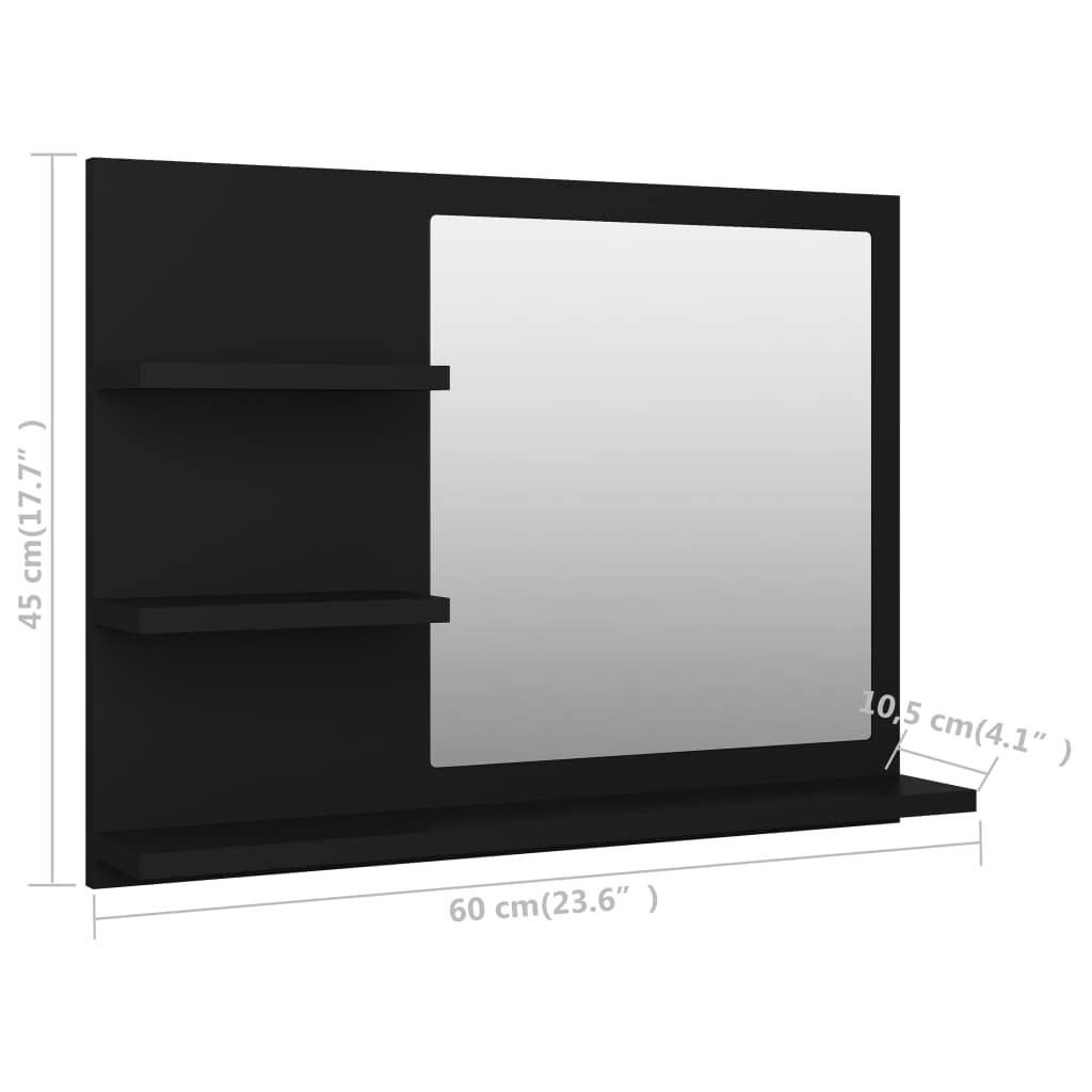 Modern Bathroom Wall Cabinet with Mirror - 23.6