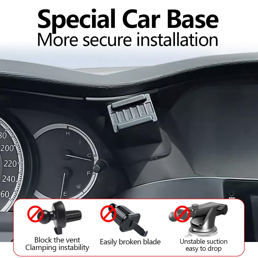 Best Car Phone Holder Mount for Honda Accord 2013-2017 (9th & 9.5th Gen) - Universal Smartphone Cradle for Sedan & Coupe - Secure Hands-Free Driving Accessory - Perfect for GPS Navigation & Road Trips