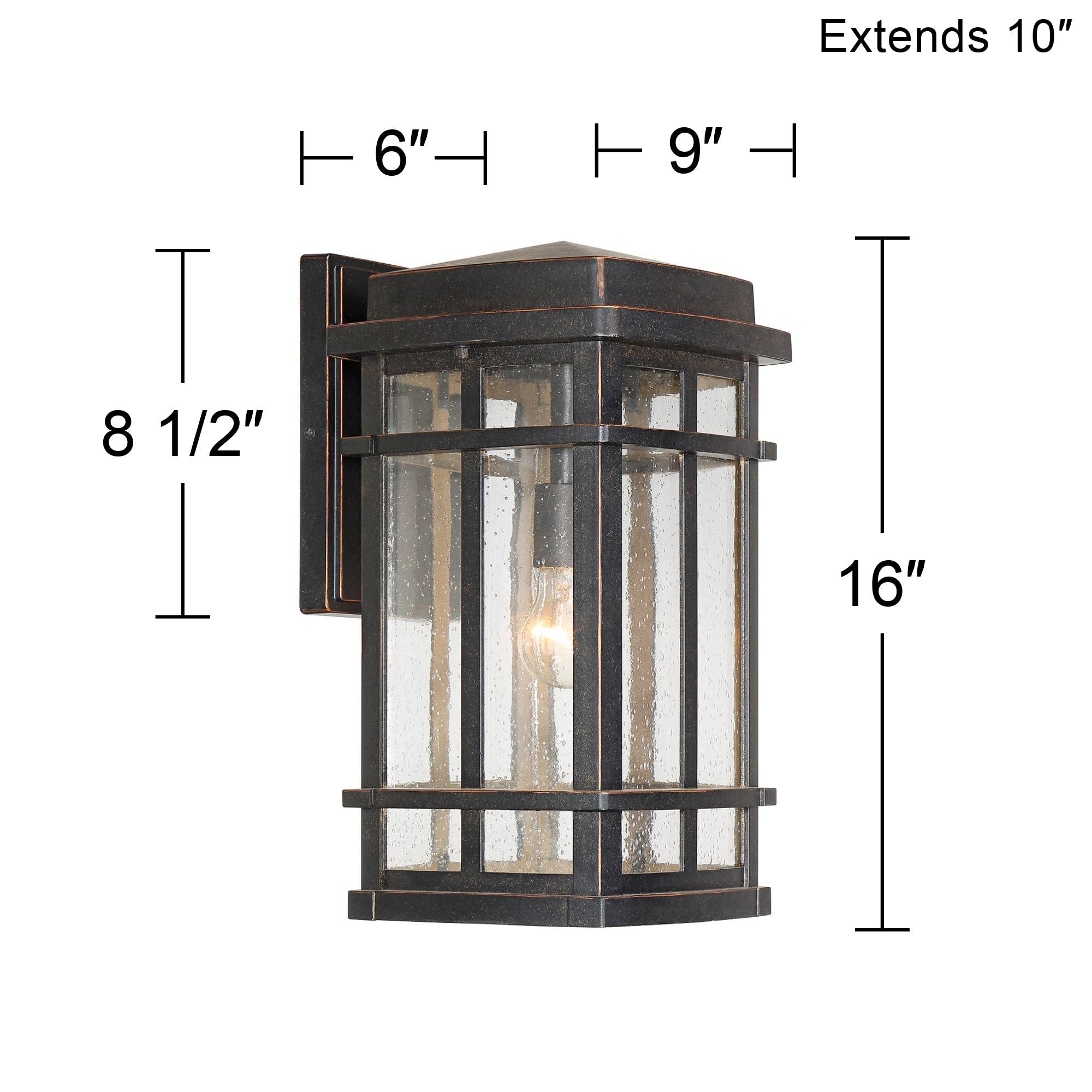 John Timberland Neri Mission Industrial Box-Shaped Outdoor Wall Light Fixture - Oil Rubbed Bronze 16