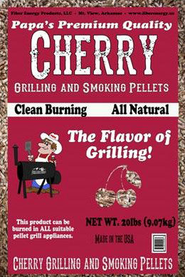 Premium Papa's Pellets 20lb Bag - 100% Natural Cherry Wood Smoking Pellets for Grilling, BBQ, and Smoking Meats - Perfect for Pellet Smokers, Grills, and Outdoor Cooking