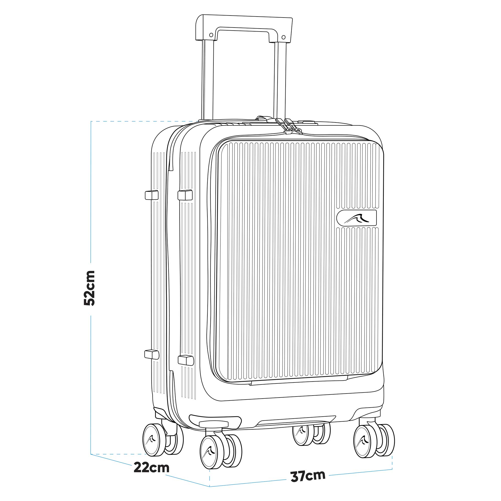 Dellonda 20-Inch Carry-On Luggage with Laptop Compartment, TSA Approved Dual Locks, USB Charging Port & 360° Spinner Wheels - Perfect for Business Travel & Weekend Getaways (Model DL157)