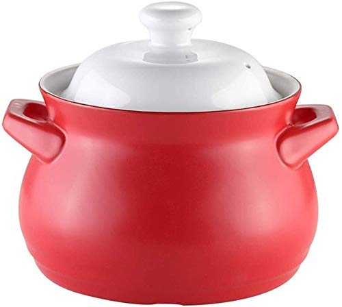Large Non-Stick Clay Cooking Pot - 5QT Healthy Ceramic Casserole with Lid for Soups, Stews & Slow Cooking | Family-Size Round Clay Pot for Stovetop, Oven & Serving | Perfect for Kitchens, Restaurants & Gifts
