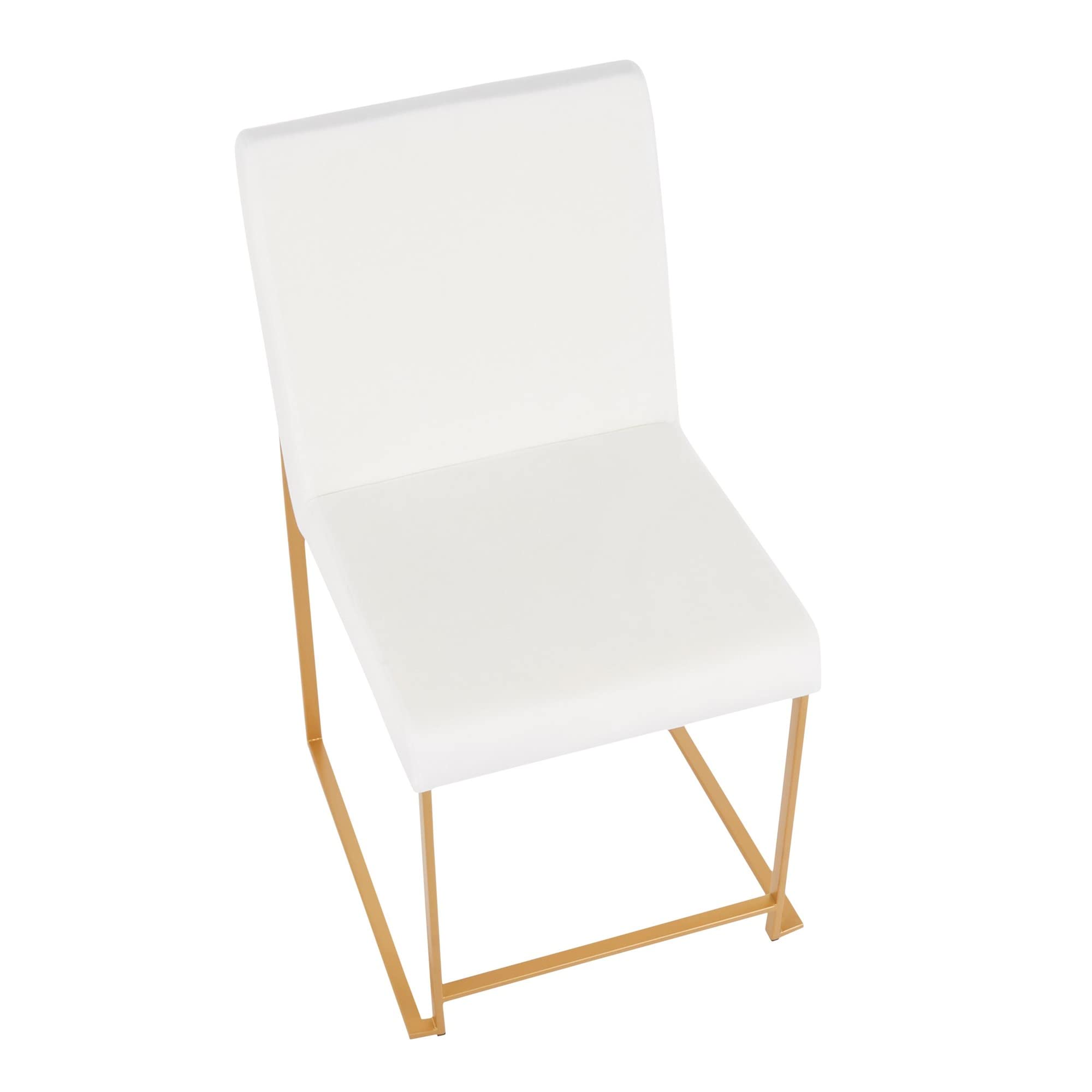 LumiSource High Back Fuji Dining Chair Set of 2 - Modern Upholstered Kitchen Chairs for Dining Table - Comfortable Contemporary Seating for Home, Restaurant & Office Use