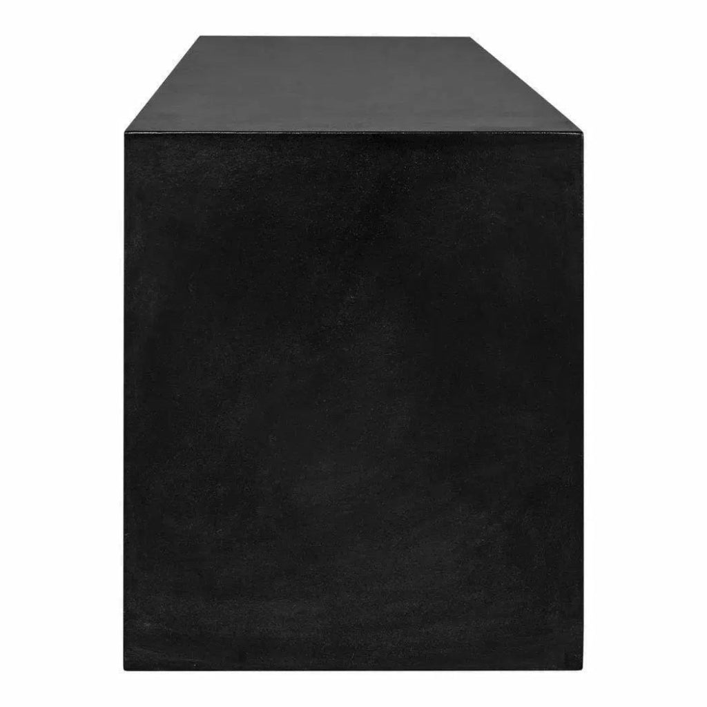 55 Inch Outdoor Bench Black Contemporary - Modern Patio Furniture for Garden, Backyard, and Poolside Relaxation