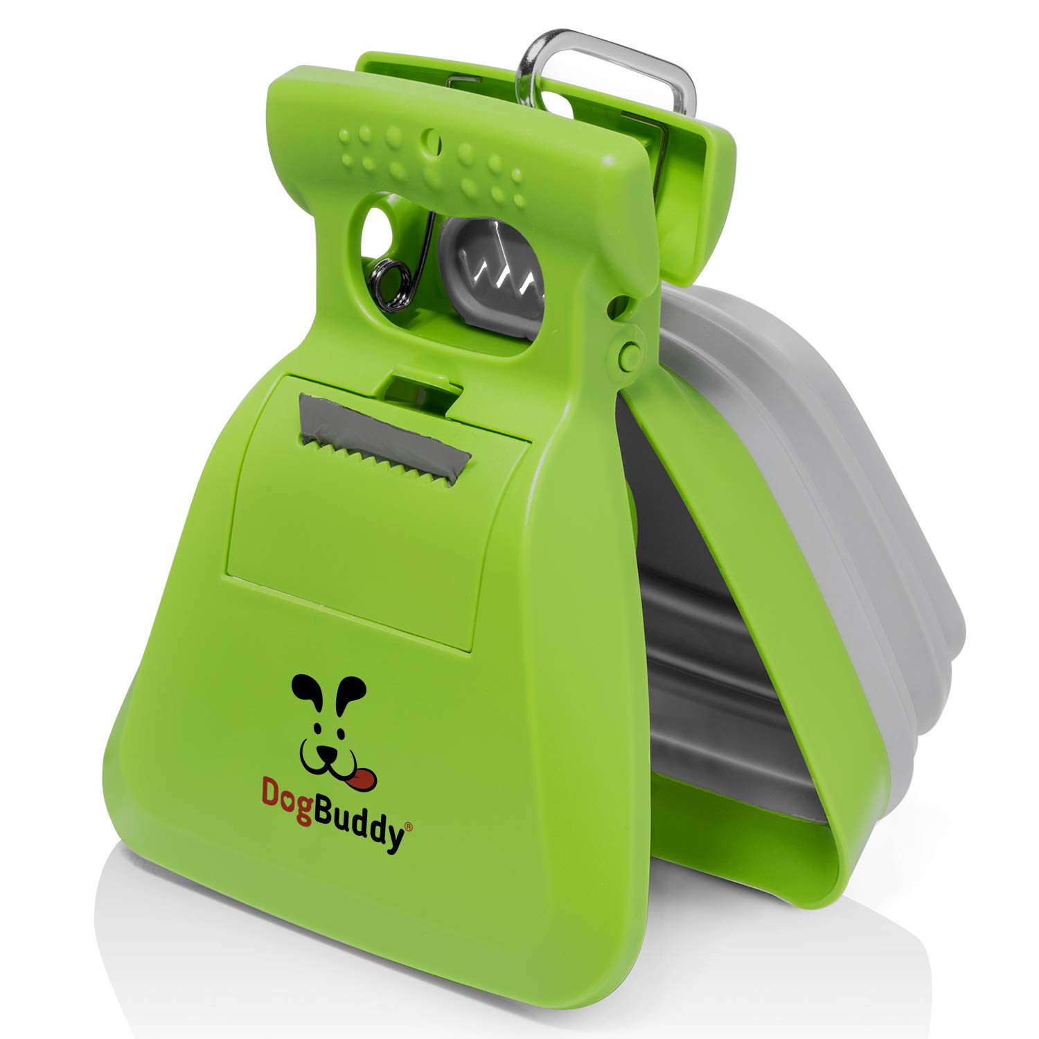 Premium DogBuddy Pooper Scooper - Portable Dog Waste Cleanup Tool for Small & Large Dogs | Includes Bag Holder, Leash Clip & Waste Bags (Large, Kiwi Green) | Ideal for Backyard, Park & Travel Use