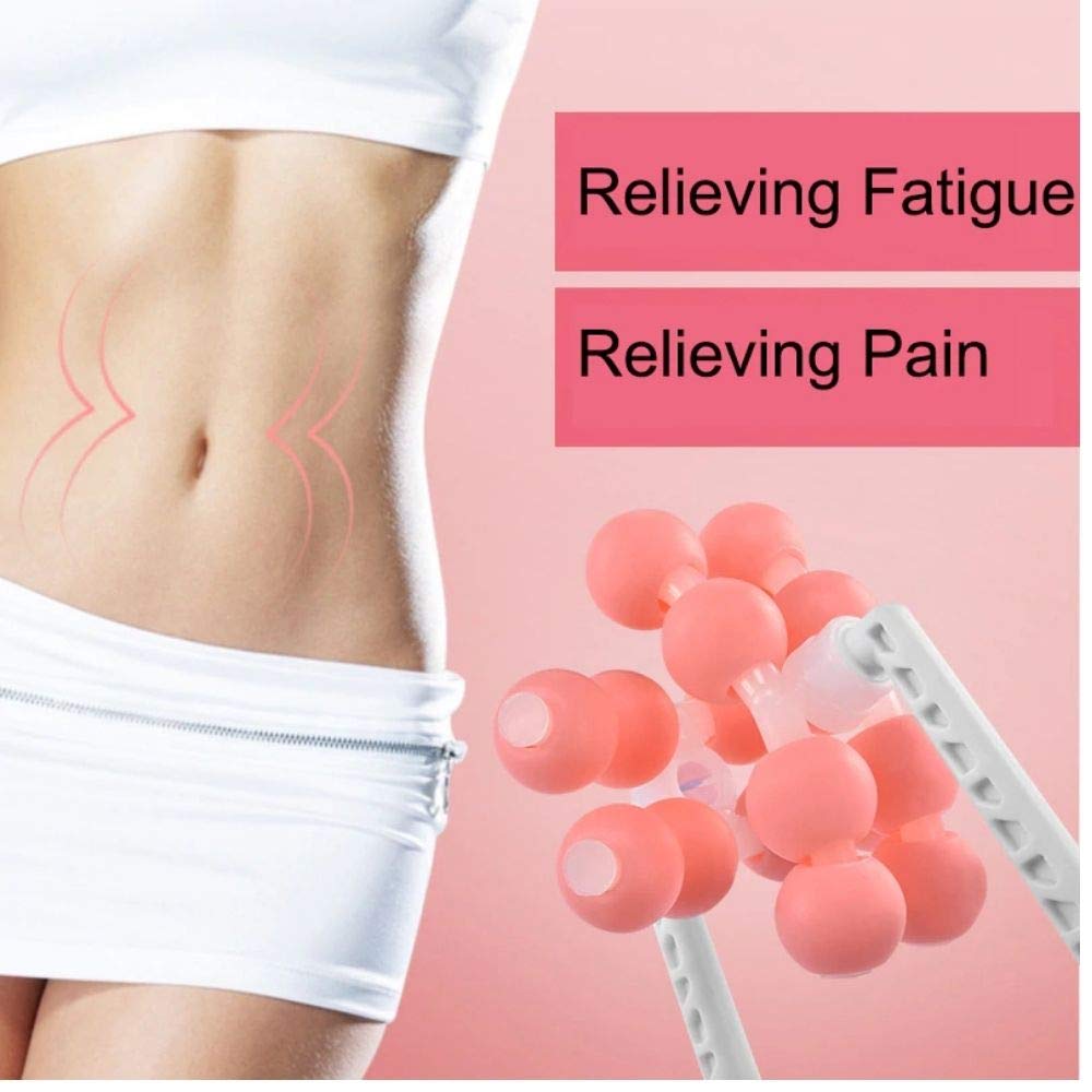 16 Balls Roller Massager for Calf, Arms, Legs & Waist - Relieve Muscle Pain, Soreness, Fatigue & Swelling - Pink Muscle Recovery Tool for Athletes, Yoga & Post-Workout Relaxation at Home or Gym