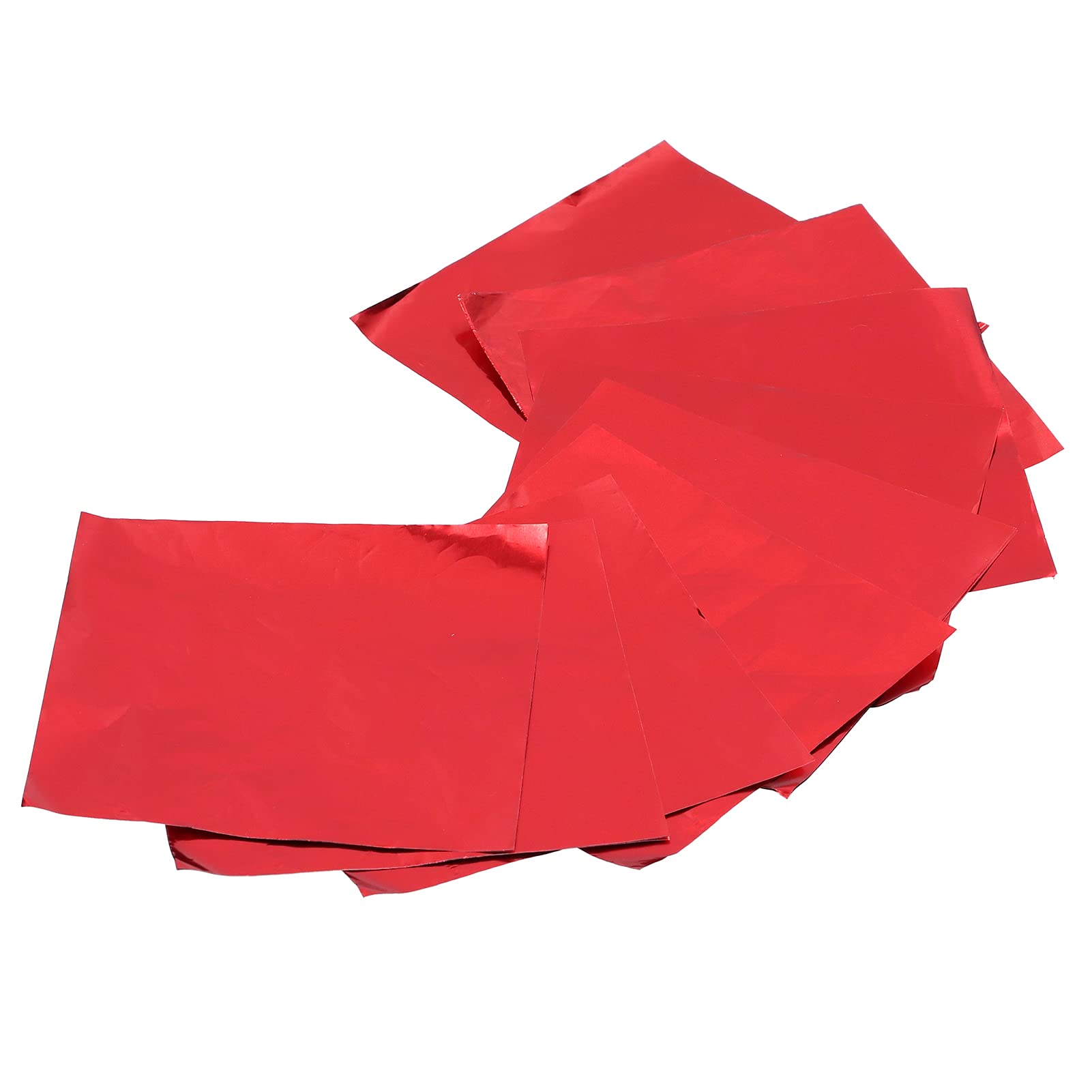 50Pcs Red Glossy Tin Foil Paper for Baking - DIY Chocolate & Sweet Wrapping, Food Packaging for Home Bakery, Candy Making, Gift Wrapping & Party Decorations