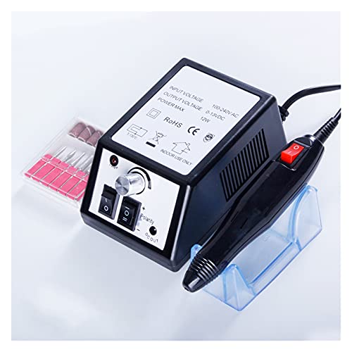 20000 RPM Professional Electric Nail Drill Bits Set - Manicure & Pedicure Machine with Mill Cutter for Nail Art, Gel Polish Grinding - Perfect for Salon & Home Use (Black)