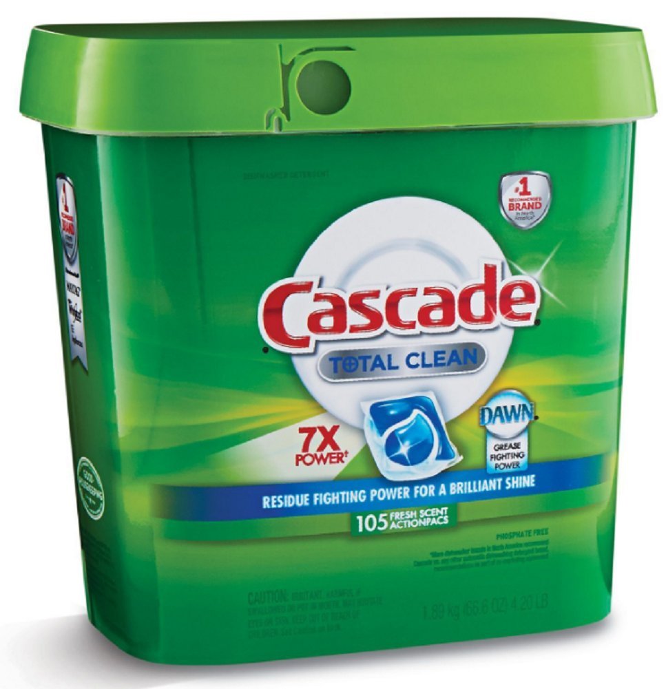 Cascade Total Clean Gel Dishwasher Detergent Pods - 105 Count, Fresh Scent, Action Pacs | Deep Cleaning for Dishes, Glasses & Silverware | Perfect for Daily Dishwashing & Large Families