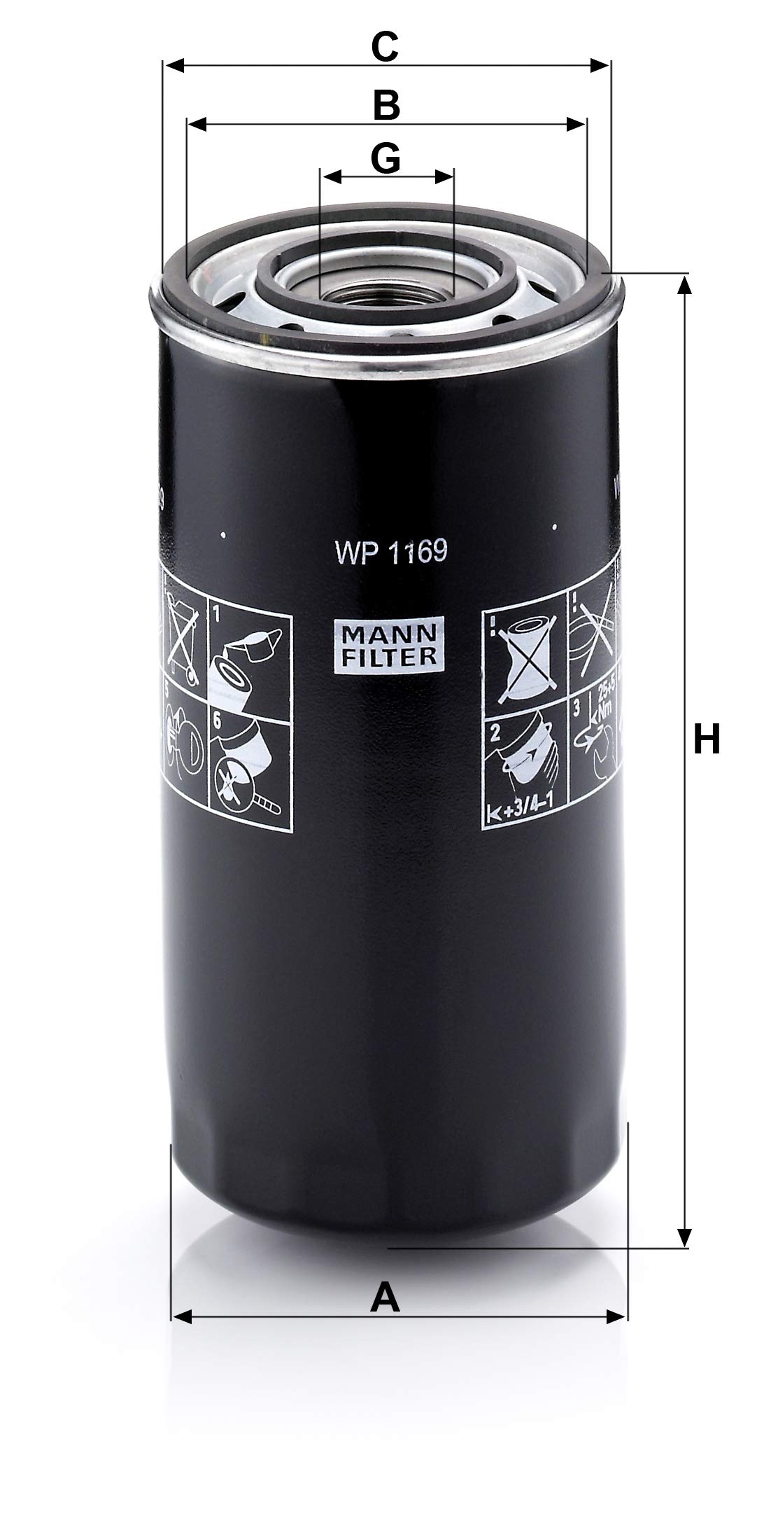 Mann Filter WP1169 Premium Spin-On Secondary Oil Filter for Cars, Trucks & SUVs – Ideal for Engine Protection & Longevity