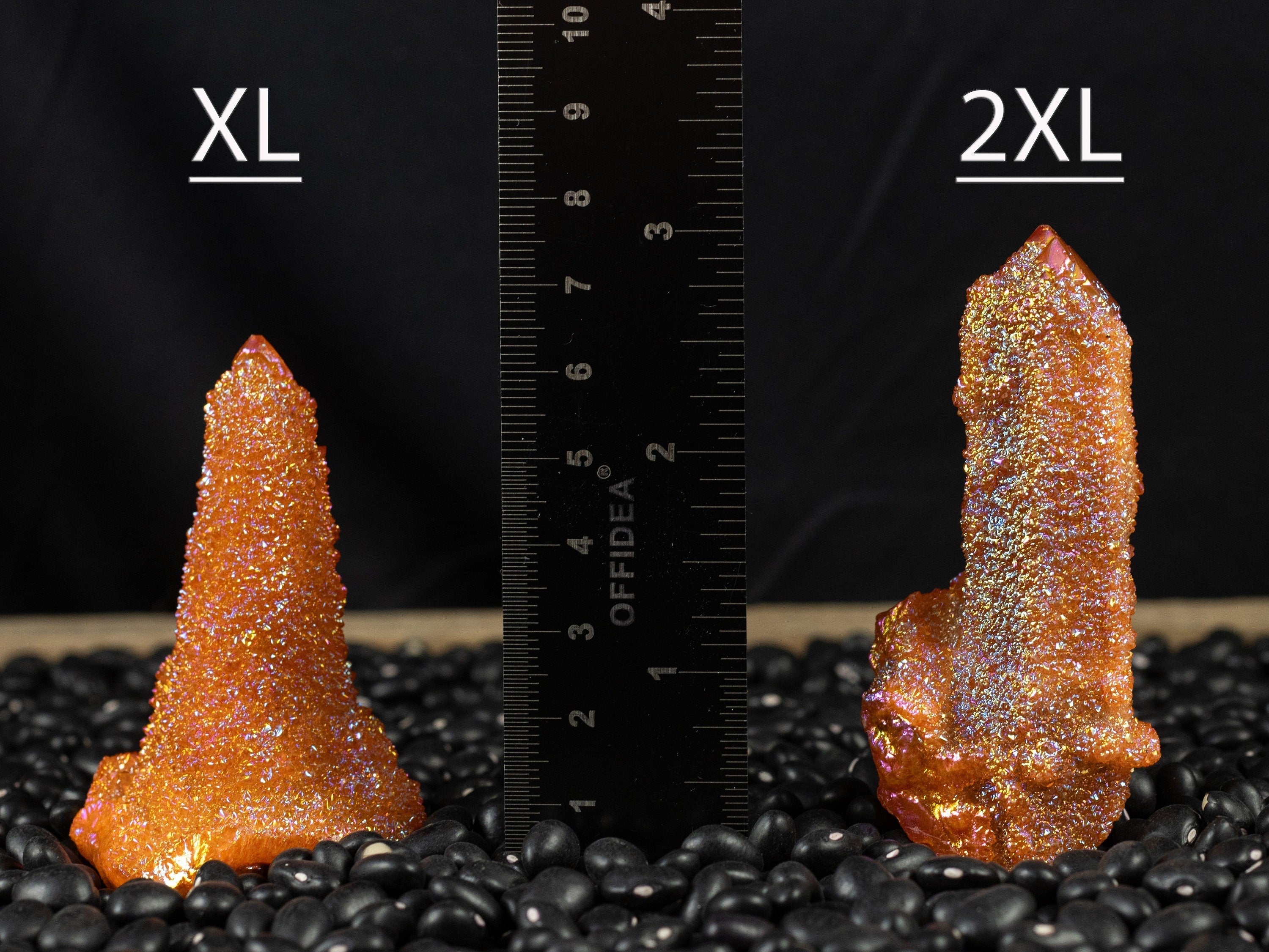 Orange Tangerine Aura Quartz Crystal Point - Natural Rainbow Quartz Healing Stone for Meditation, Reiki & Home Decor (E2135) | Spiritual Crystal Gift for Yoga Practitioners & Energy Workers