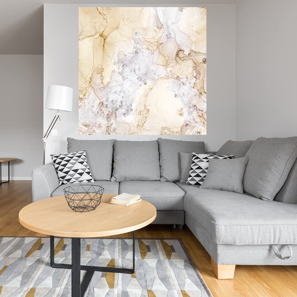 Tara Reed Neutral Taupe Fine Art Canvas Wall Decor - 32x32 Inches Ready to Hang - Perfect for Living Room, Bedroom, Bathroom, Kitchen, Office, Bar & Dining Room - Elegant Home & Interior Design Wall Art
