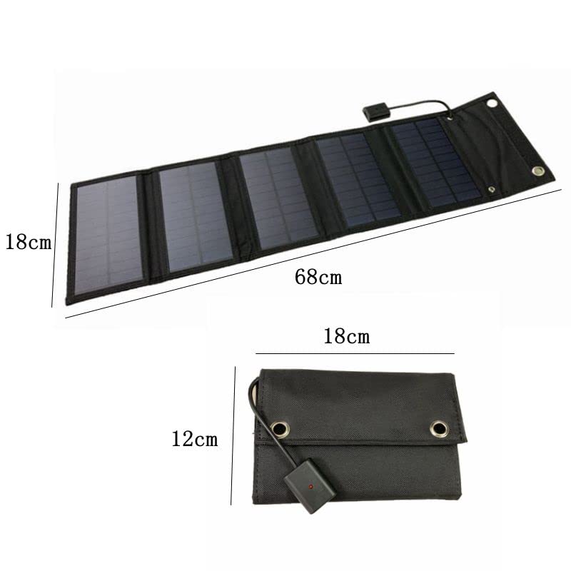 70W Foldable Solar Panel with 5V USB Output - Portable Waterproof Solar Charger for Outdoor Camping, Hiking & Emergency Power Backup