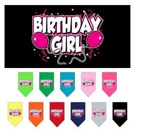 Birthday Girl Bandana - Screen Printed in Multiple Colors - Perfect for Birthday Parties, Celebrations & Gifts