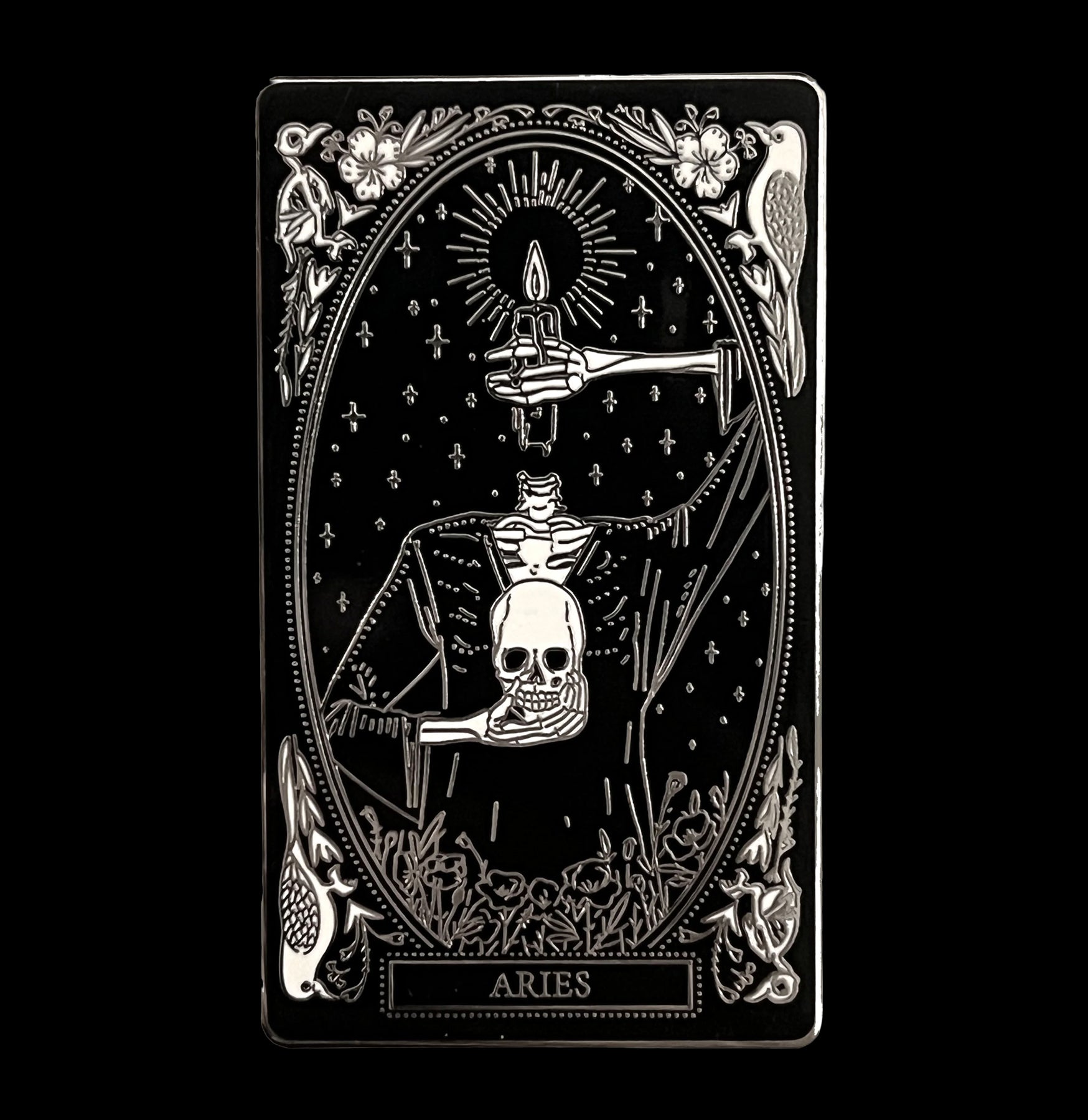 Skeletal Zodiac Pin - Gothic Zodiac Sign Brooch for Jackets, Bags & Accessories - Perfect for Goth Fashion, Cosplay & Alternative Style Outfits