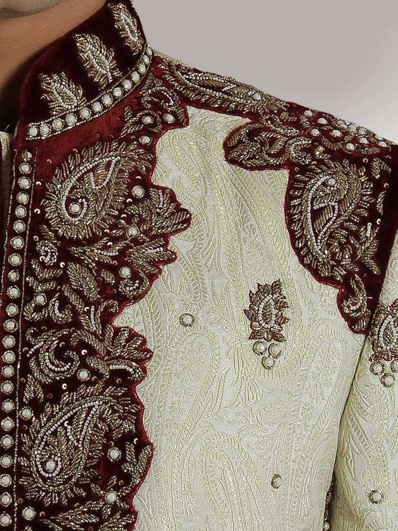 Elegant Amer Groom Designer Sherwani for Men | Premium Wedding Sherwani Outfit | Perfect for Indian Weddings, Engagement & Festive Occasions