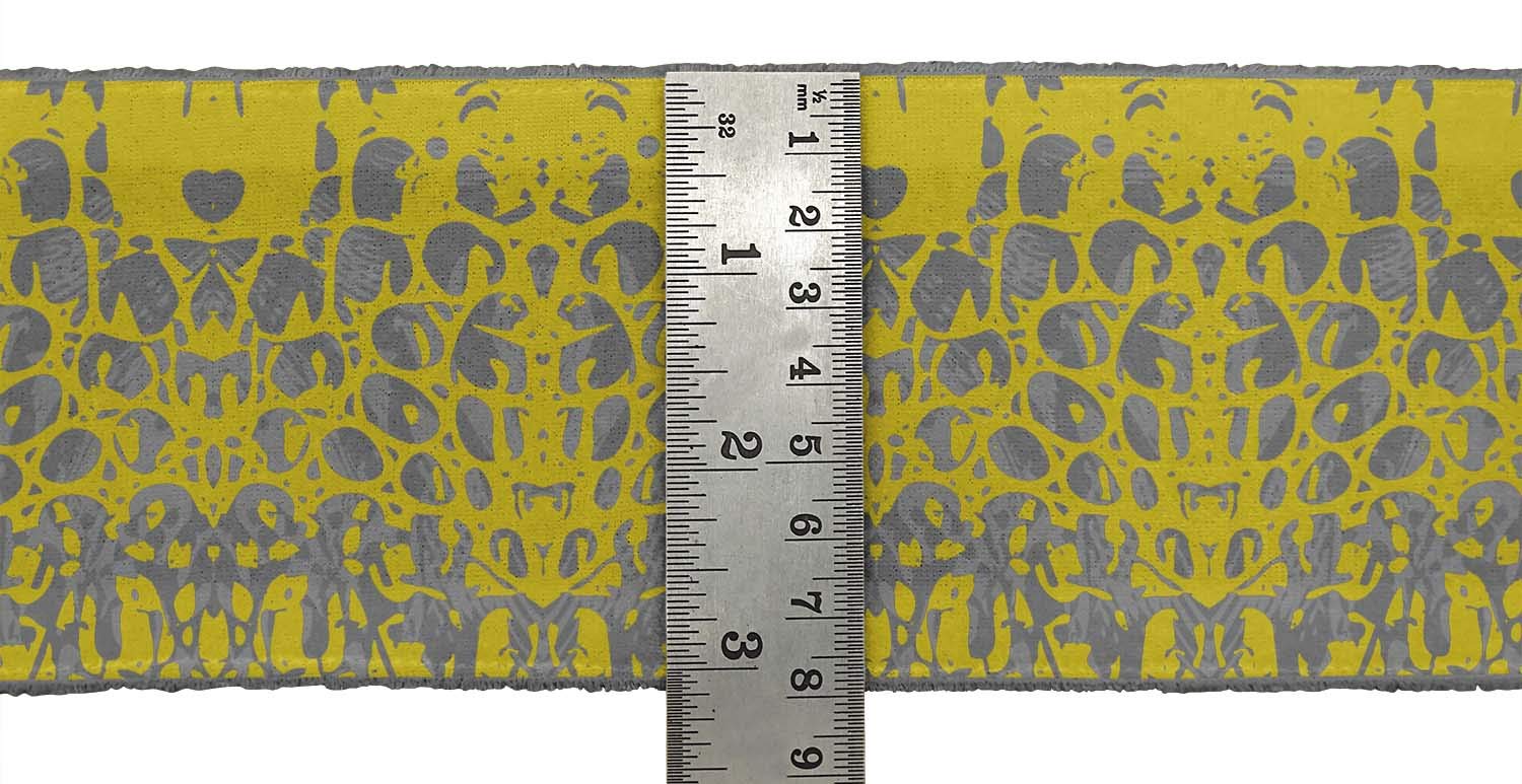 Yellow Brush Stroke Abstract Printed Dupion Fabric Lace Trim - 9 Yards x 4 Inches Ribbon for Sewing, Crafts & DIY Projects - Perfect for Home Decor, Scrapbooking & Garment Embellishment
