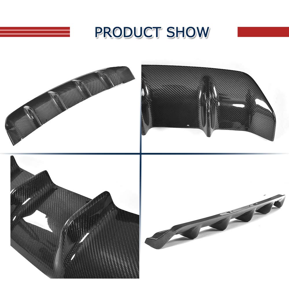 Carbon Fiber Rear Diffuser for Lexus IS300 IS350 Base/F Sport Sedan 2017-2018 - Bumper Cover Lower Lip Spoiler Valance Protector Body Kit - Factory Outlet - Enhances Aerodynamics & Style for Street Racing & Car Shows