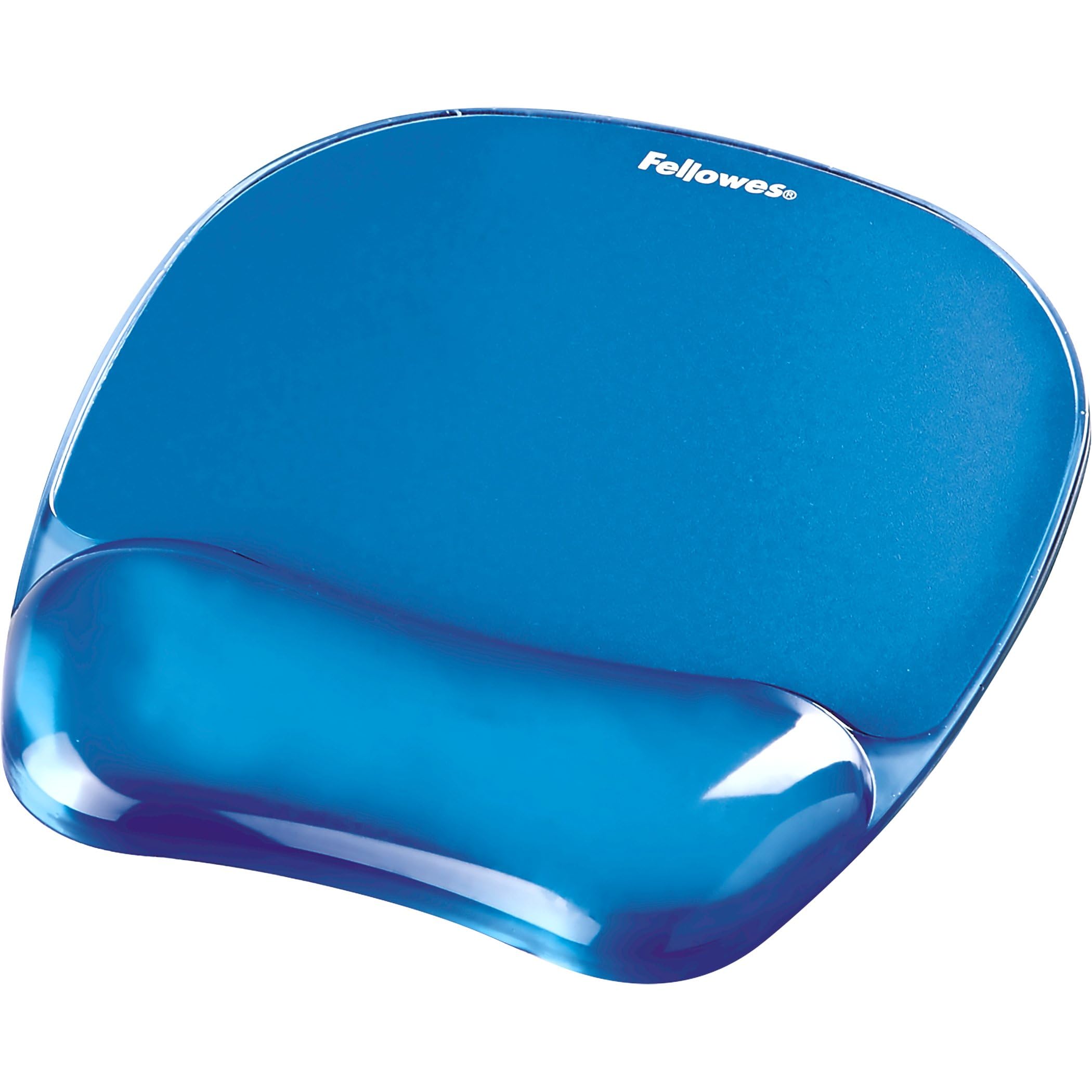 Fellowes Crystals Gel Mouse Pad with Wrist Rest - Blue (91141) | Ergonomic Comfort for Office & Gaming | Reduce Wrist Strain for Long Computer Work Sessions