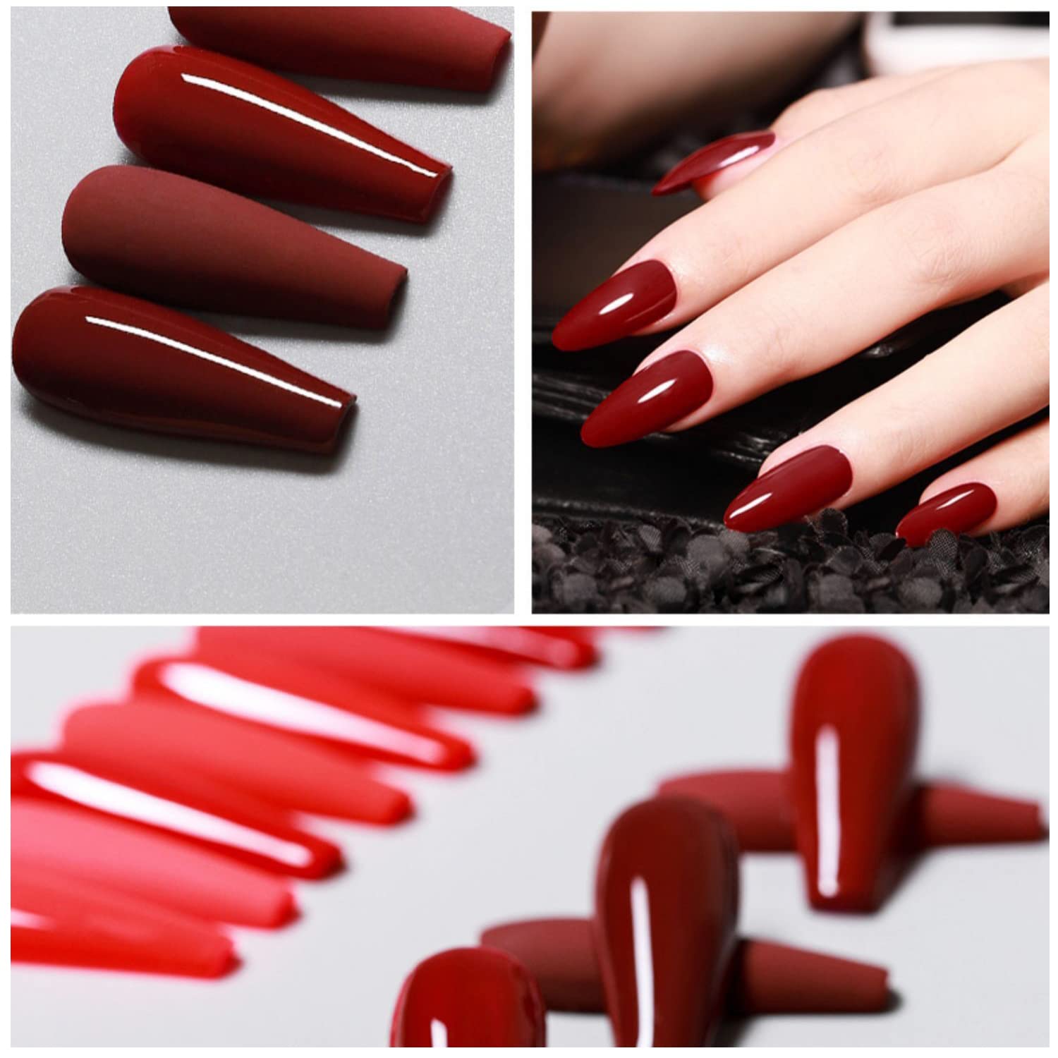 Vishine 40W UV LED Nail Lamp with 9 Gel Polish Set - Semi-Permanent Soak Off Base & Top Coat, Matte Top Coat, Nail Art Brush & Rhinestone Decor Tools - Professional Manicure Kit for Home & Salon Use #06
