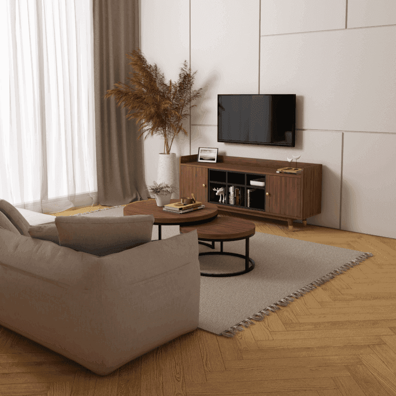 Maxine Wooden Nesting Tables Set of 3 - Modern Stackable Side Tables for Living Room, Bedroom & Small Spaces - Space Saving End Tables with Natural Wood Finish