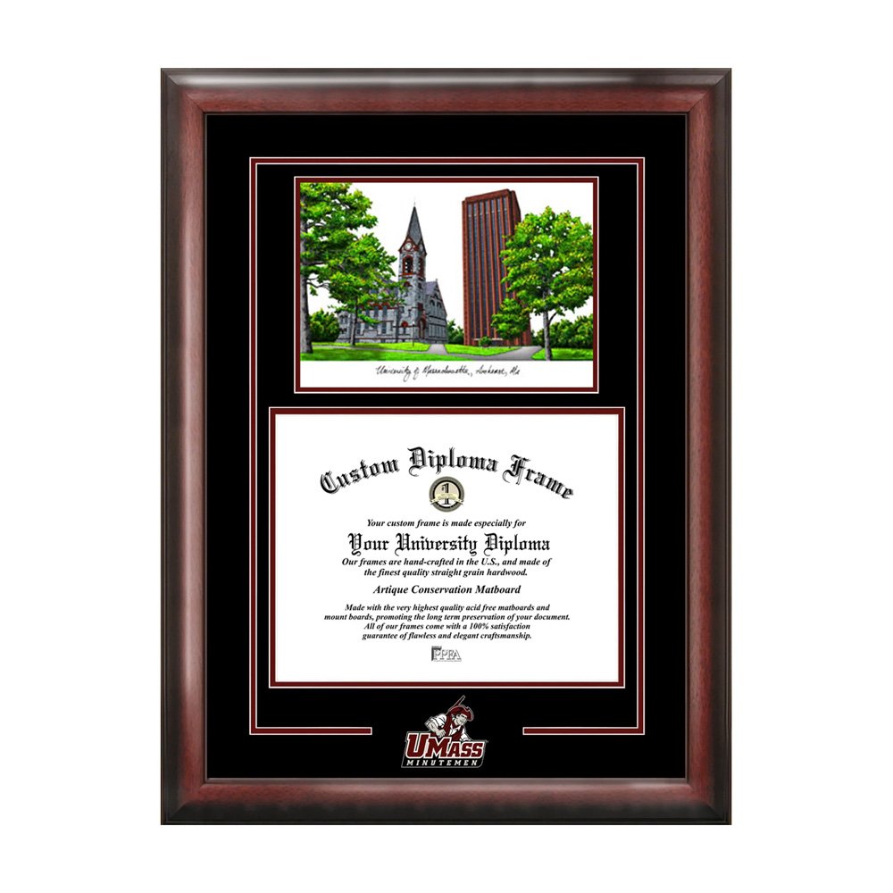 University of Massachusetts Spirit Graduate Diploma Frame 8.5x11 Inches - MA990SG Campus Images Collection - Perfect for Displaying Diplomas & Academic Achievements in Offices or Home Decor