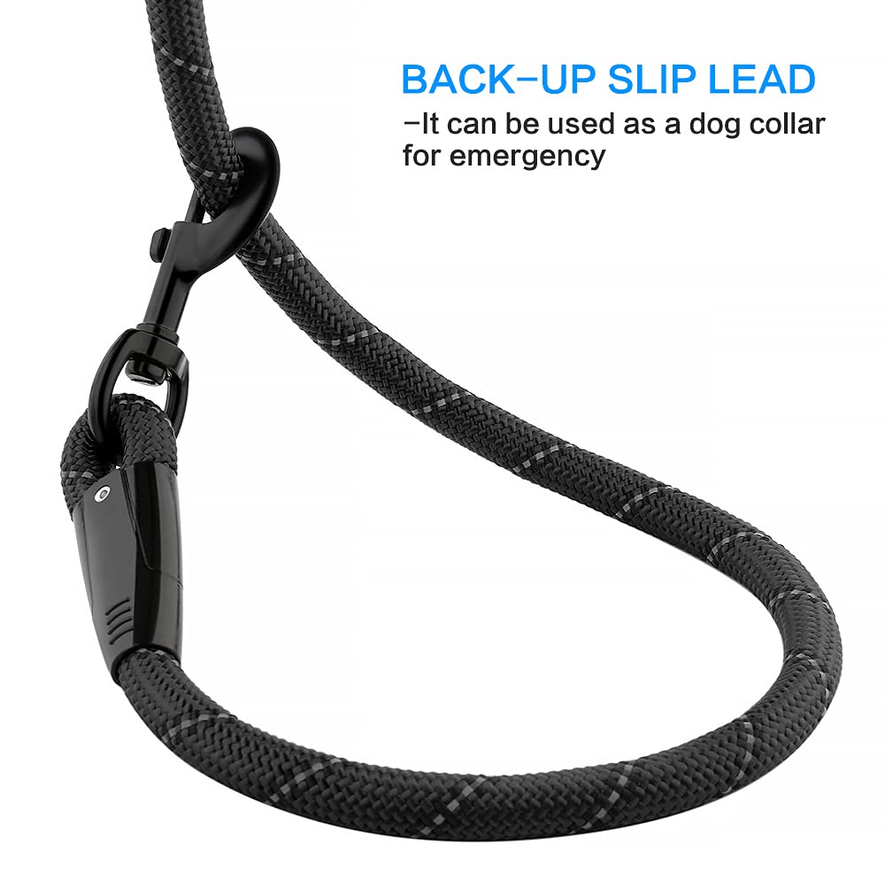 **Plutus Pet Heavy Duty Reflective Rope Dog Leash - Comfortable Padded Handle, Durable 4/5/6 FT Leash for Small, Medium & Large Dogs (1/2