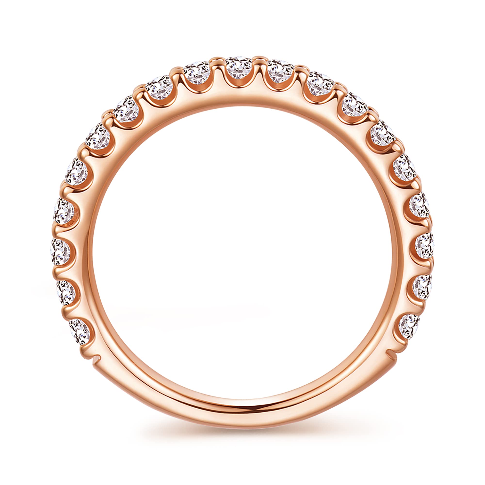 14K Solid Gold Moissanite Eternity Wedding Band for Women - 2.5mm Dainty Stackable Ring, Engagement Ring, Anniversary Gift (Perfect for Bridal Sets, Valentine's Day & Special Occasions)