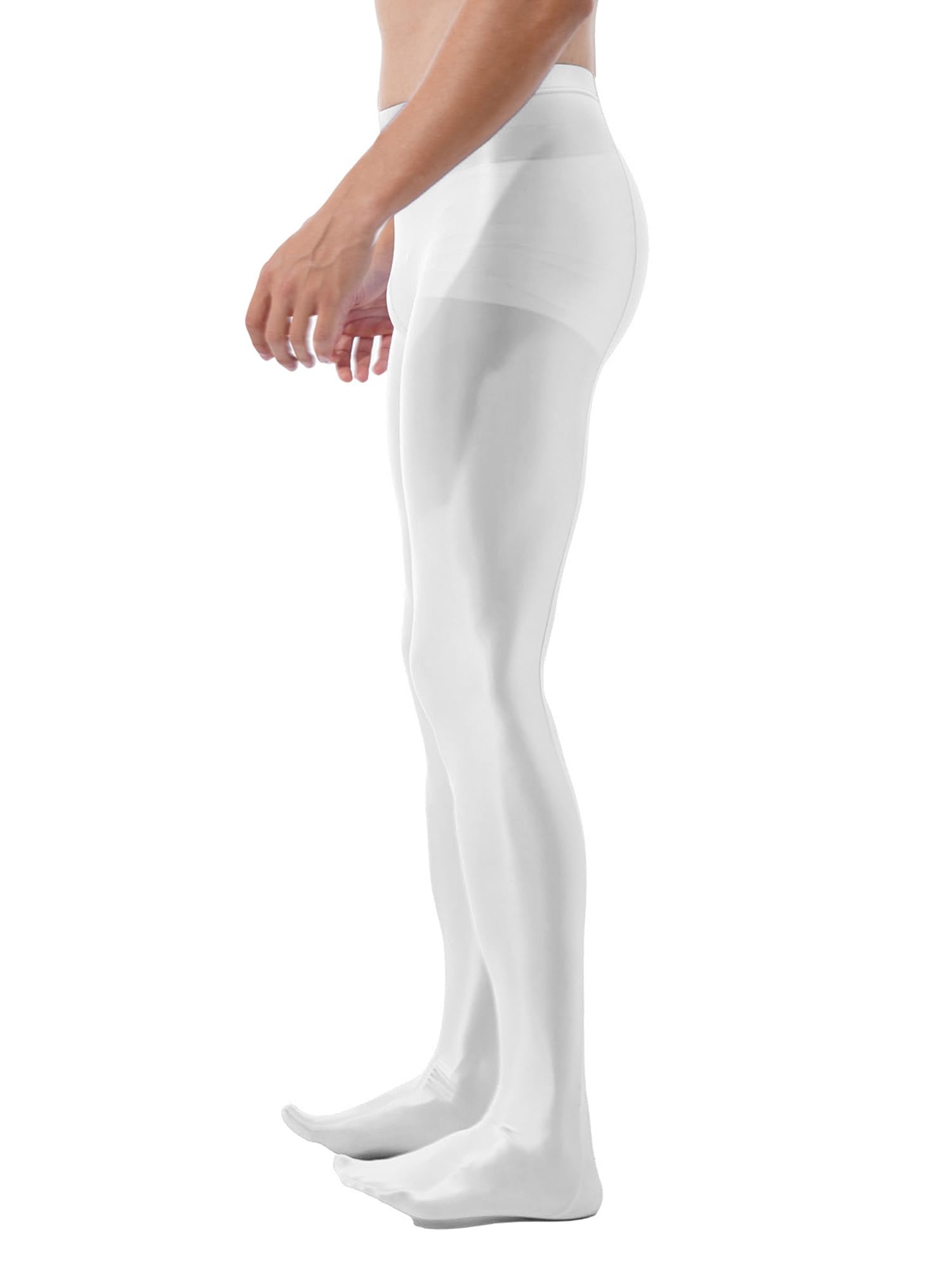 iiniim Men's Ultra Shiny Oil Glossy Pantyhose - High Elastic Opaque Tights & Stockings for Crossdressing, Cosplay, Dance & Night Out