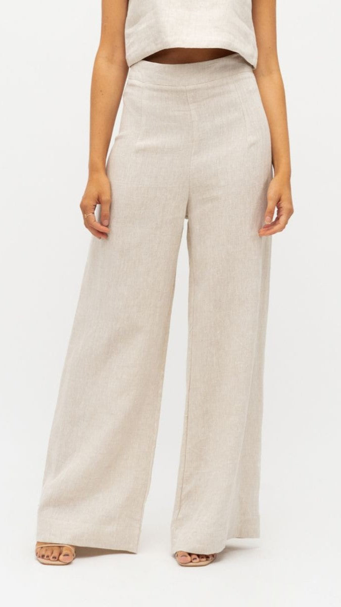 Karah Pants for Women - Soft High Waisted Oatmeal Casual Pants | Perfect for Work, Lounge & Everyday Wear