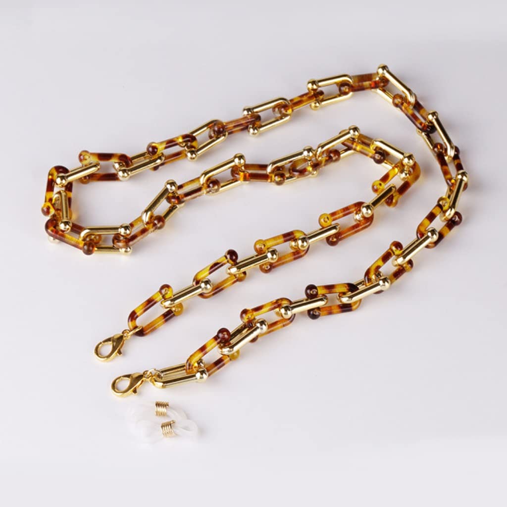 Stylish Acrylic Glasses Chain for Women & Men - Adjustable 64cm Eyewear Holder Strap (Color A) - Perfect for Reading, Driving, and Outdoor Activities