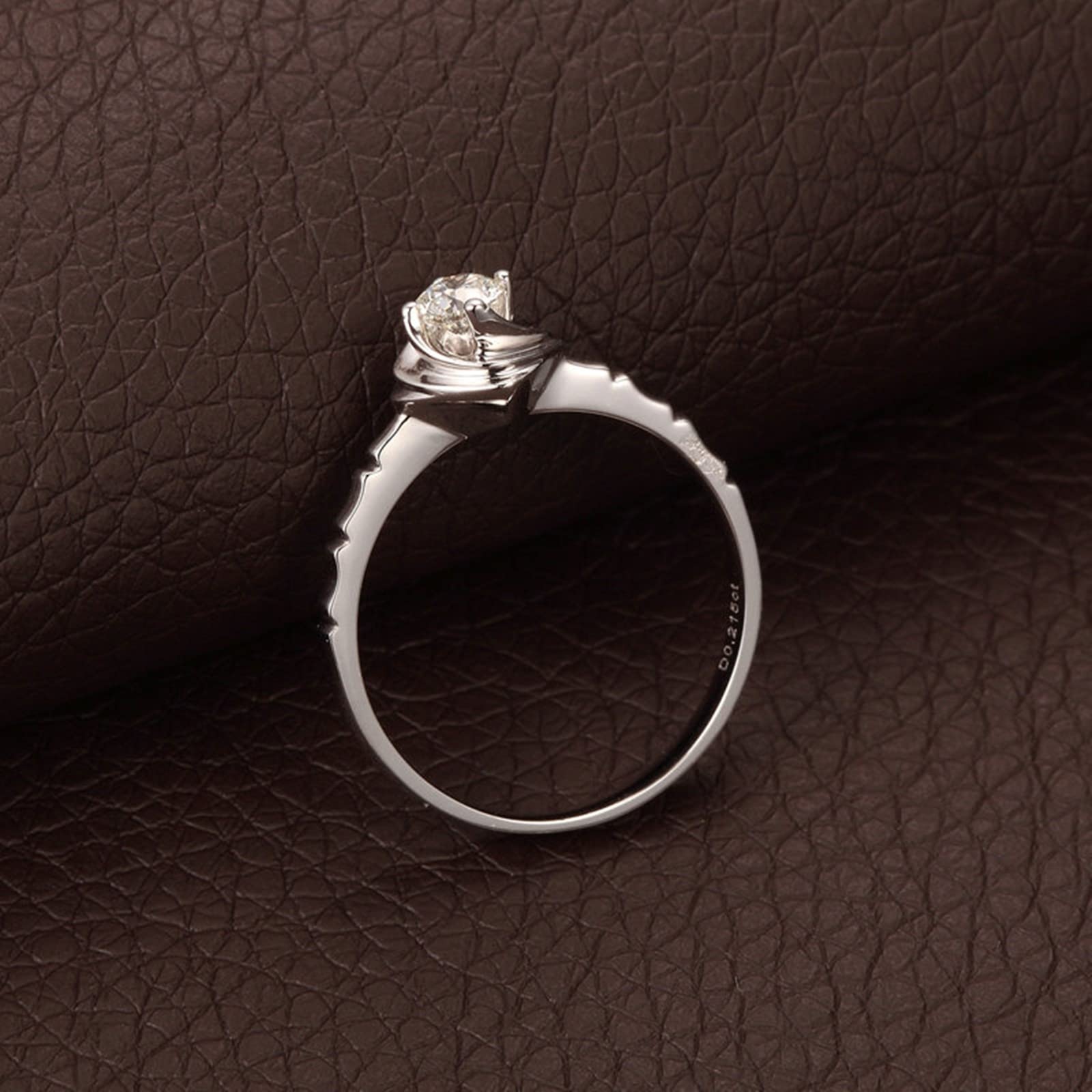 Lab Grown Diamond Platinum Rings for Women - 0.2ct Round Cut VVS Clarity Fine Jewelry for Engagement, Wedding & Anniversary Gifts