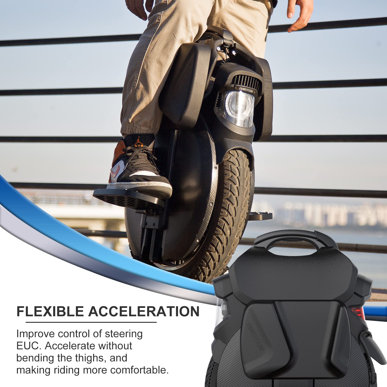Inmotion V11 Electric Unicycle Seat & Power Pads & Honeycomb Pedals Set - Comfort Upgrade for Commuting, Urban Travel & Outdoor Adventures