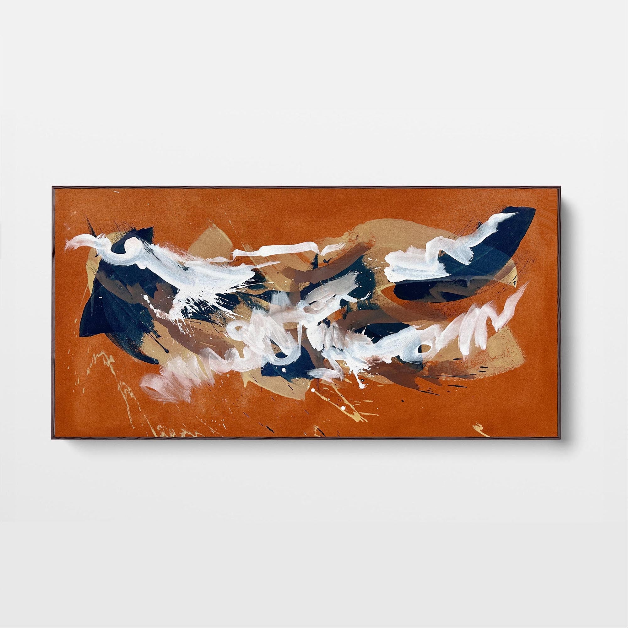 Original Abstract Painting 'The Fire That Burns Within Us' - 59x30 Inches Canvas Wall Art for Living Room, Bedroom & Office Decor