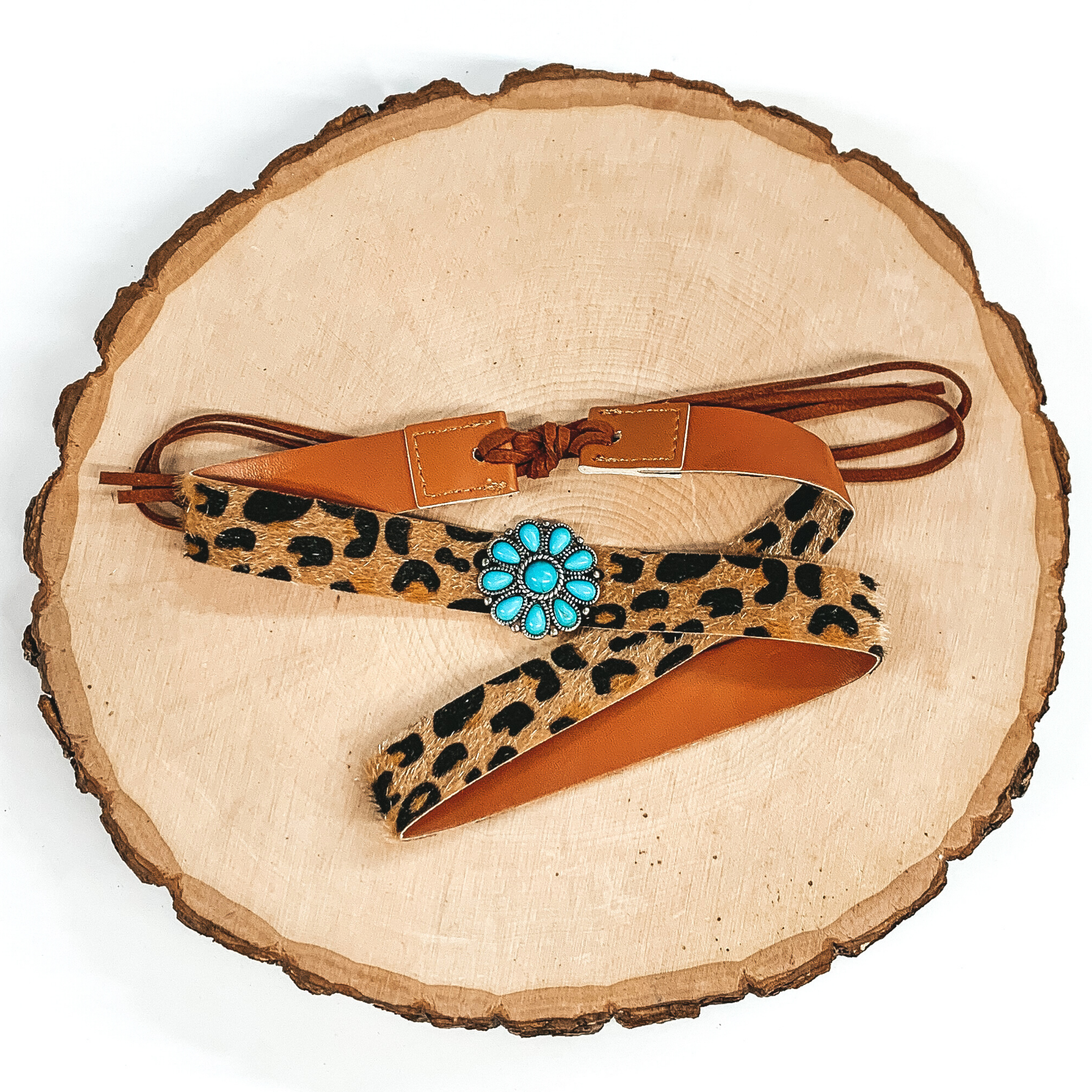Turquoise Leopard Print Hat Band for Cowboy Hats - Stylish Western Accessory for Rodeo, Country Music Festivals & Outdoor Events