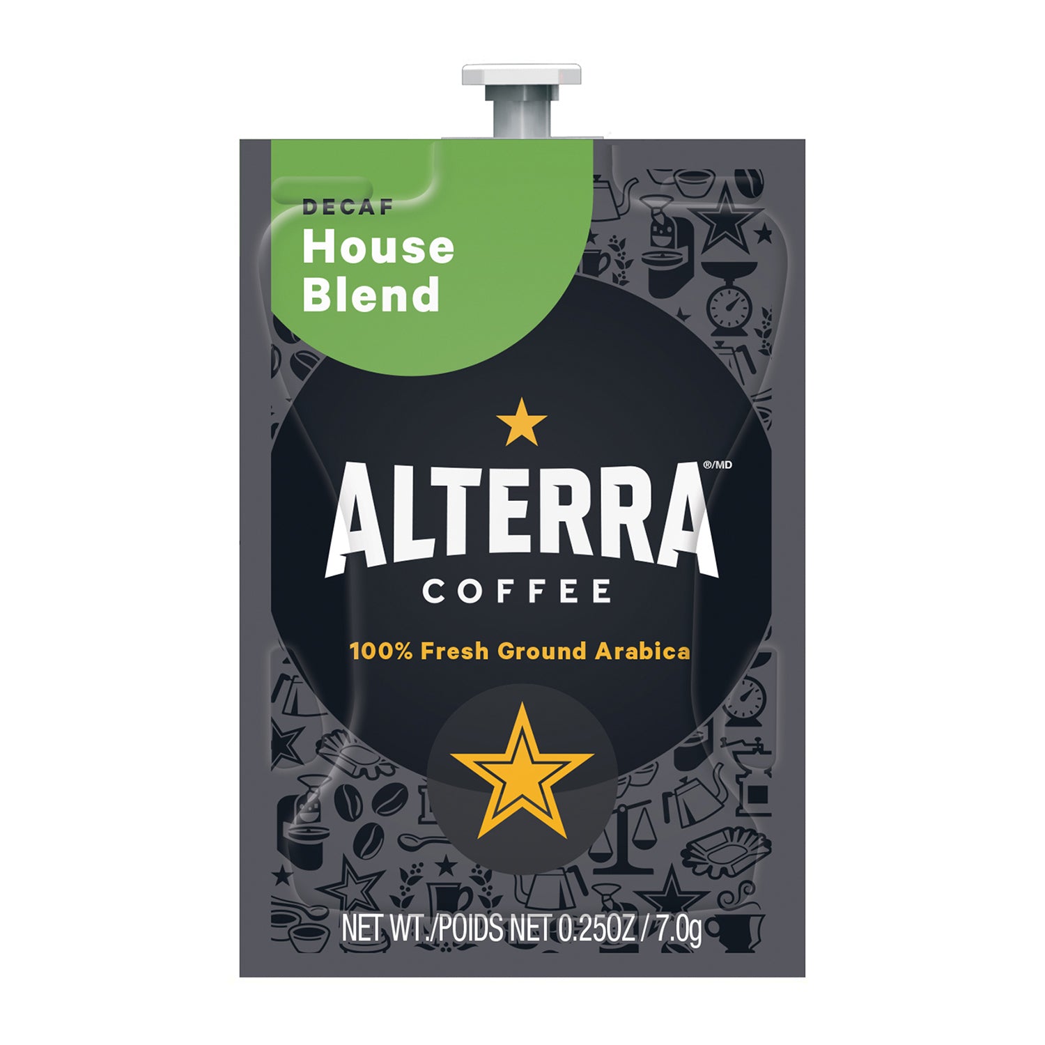 Alterra House Blend Decaf Coffee Freshpacks - 20 Count or 100 Case - Premium Swiss Water Process Decaffeinated Coffee for Home, Office & Gifts
