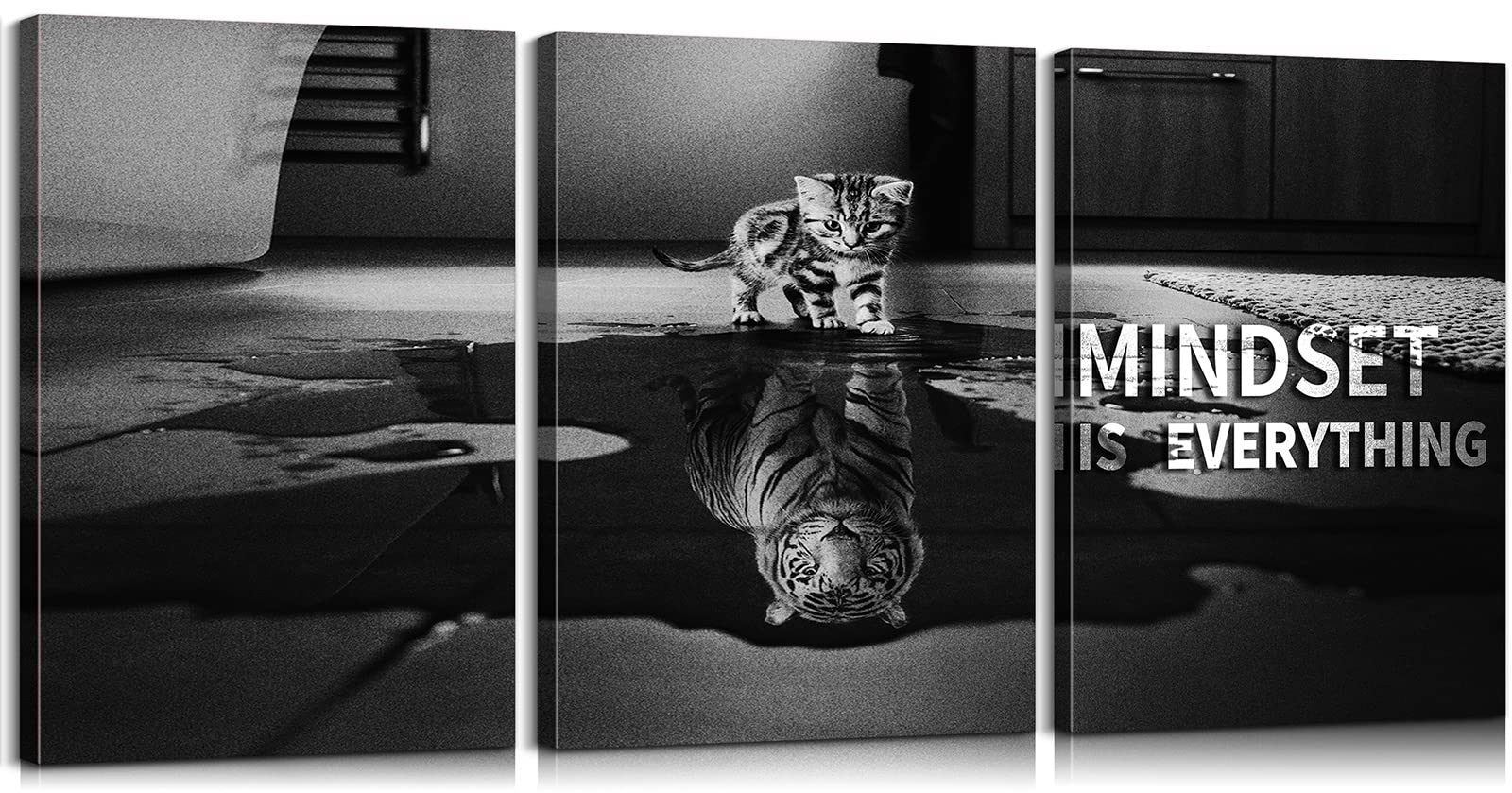 3-Piece Motivational Wall Art Set - Mindset is Everything Positive Quotes, Classroom & Home Office Decor, Inspirational Posters (24''Wx36''Hx3) - Perfect for Offices, Schools & Living Spaces