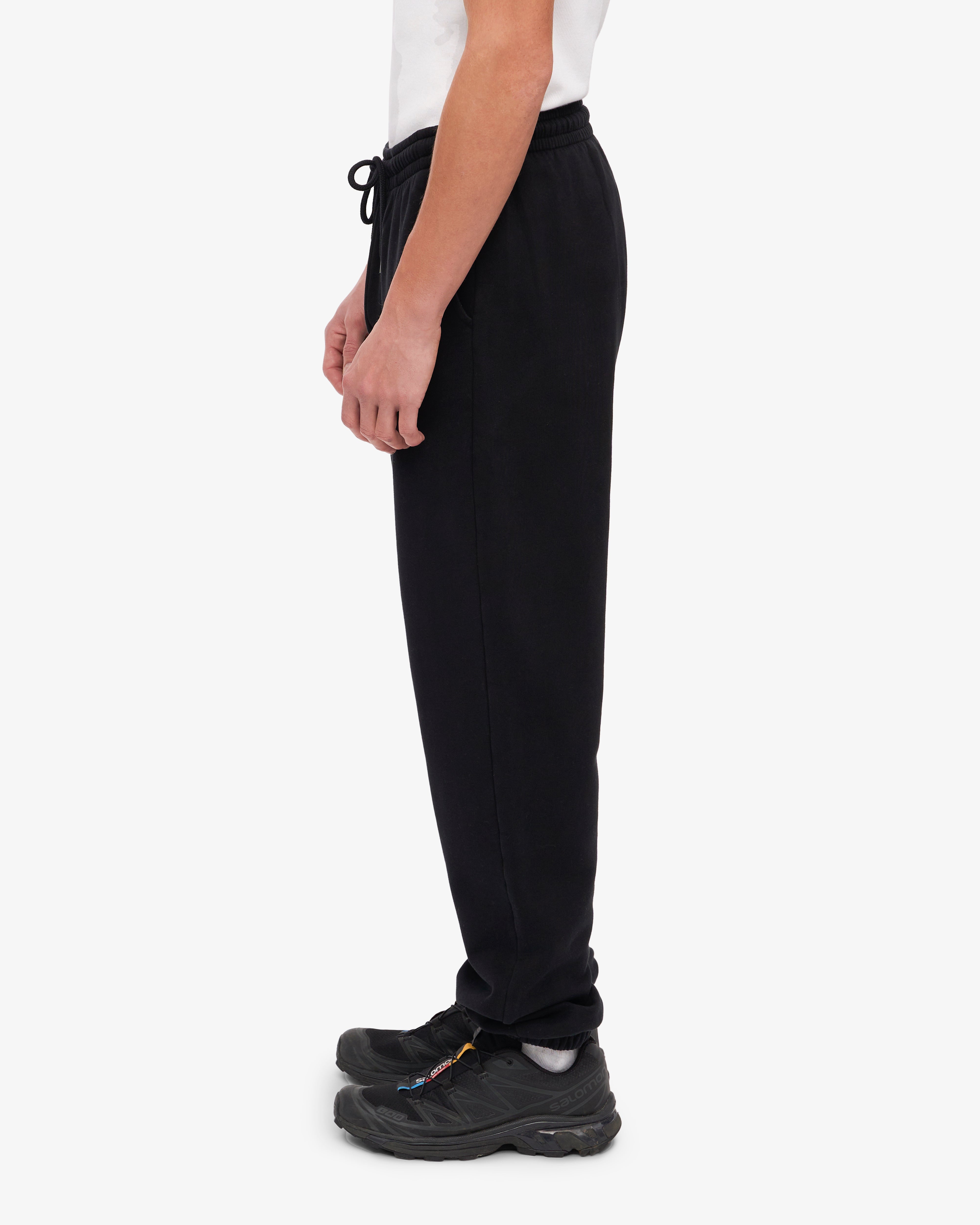 Organic Cotton Sweatpants for Women & Men - Soft Comfortable Lounge Pants in Deep Black - Perfect for Yoga, Running & Home Relaxation