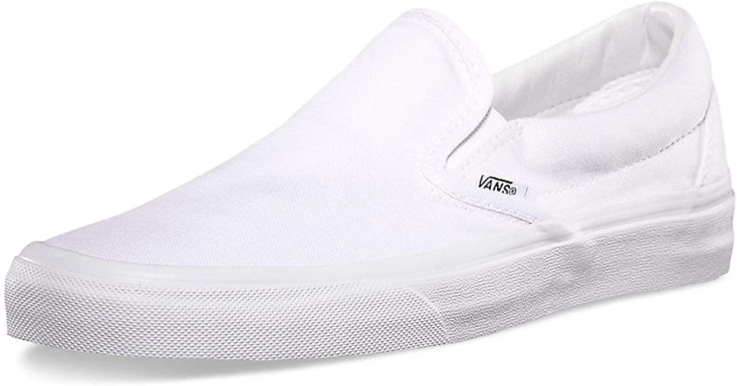 Vans Classic Slip-On Sneakers for Men & Women - True White, Size 6.5 Men/8 Women (M) US - Comfortable Casual Shoes for Skateboarding, Walking & Everyday Wear