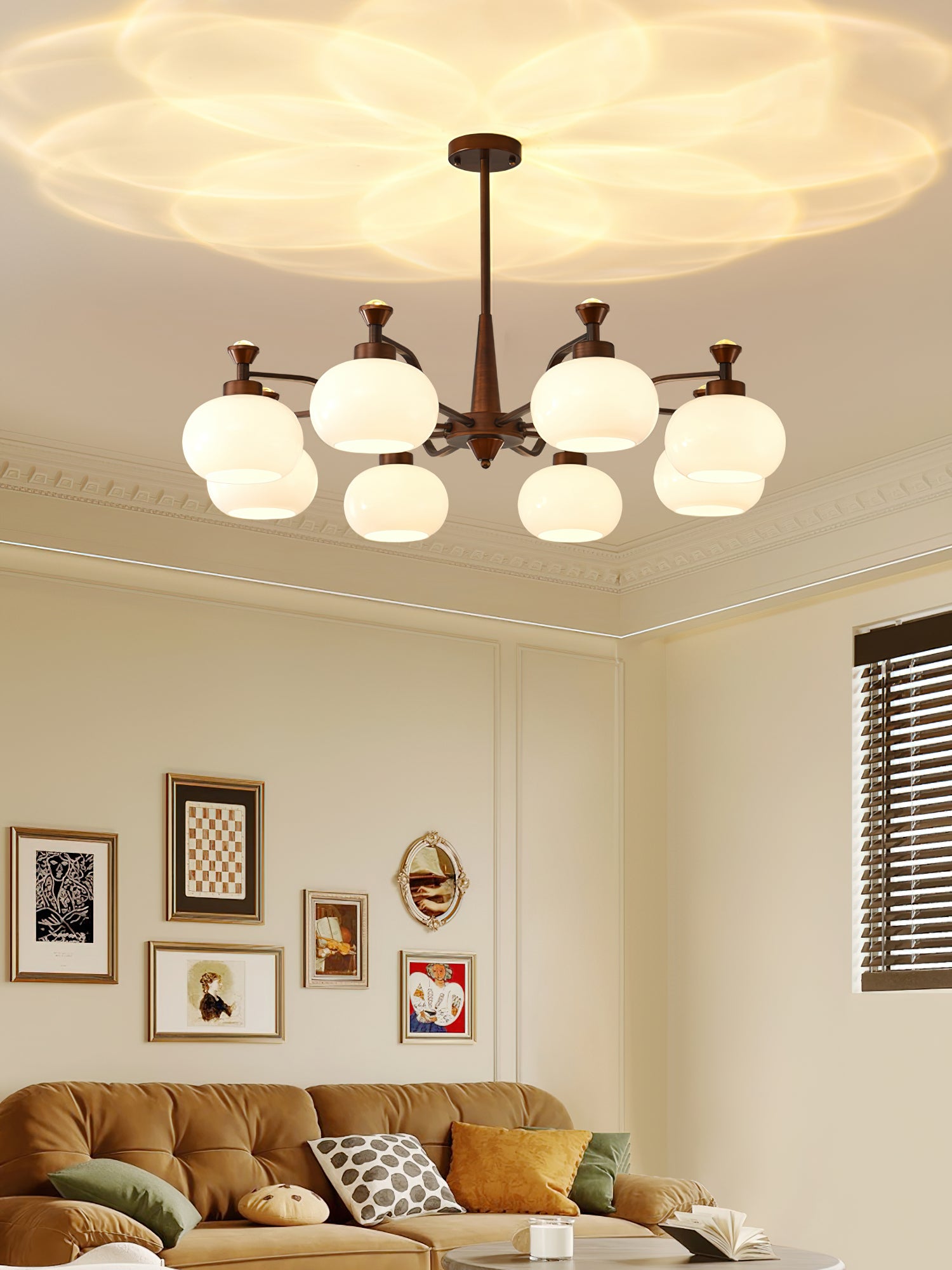 Modern Globe Spotlight Chandelier - Elegant Crystal Ceiling Light Fixture for Dining Room, Bedroom & Living Room Decor