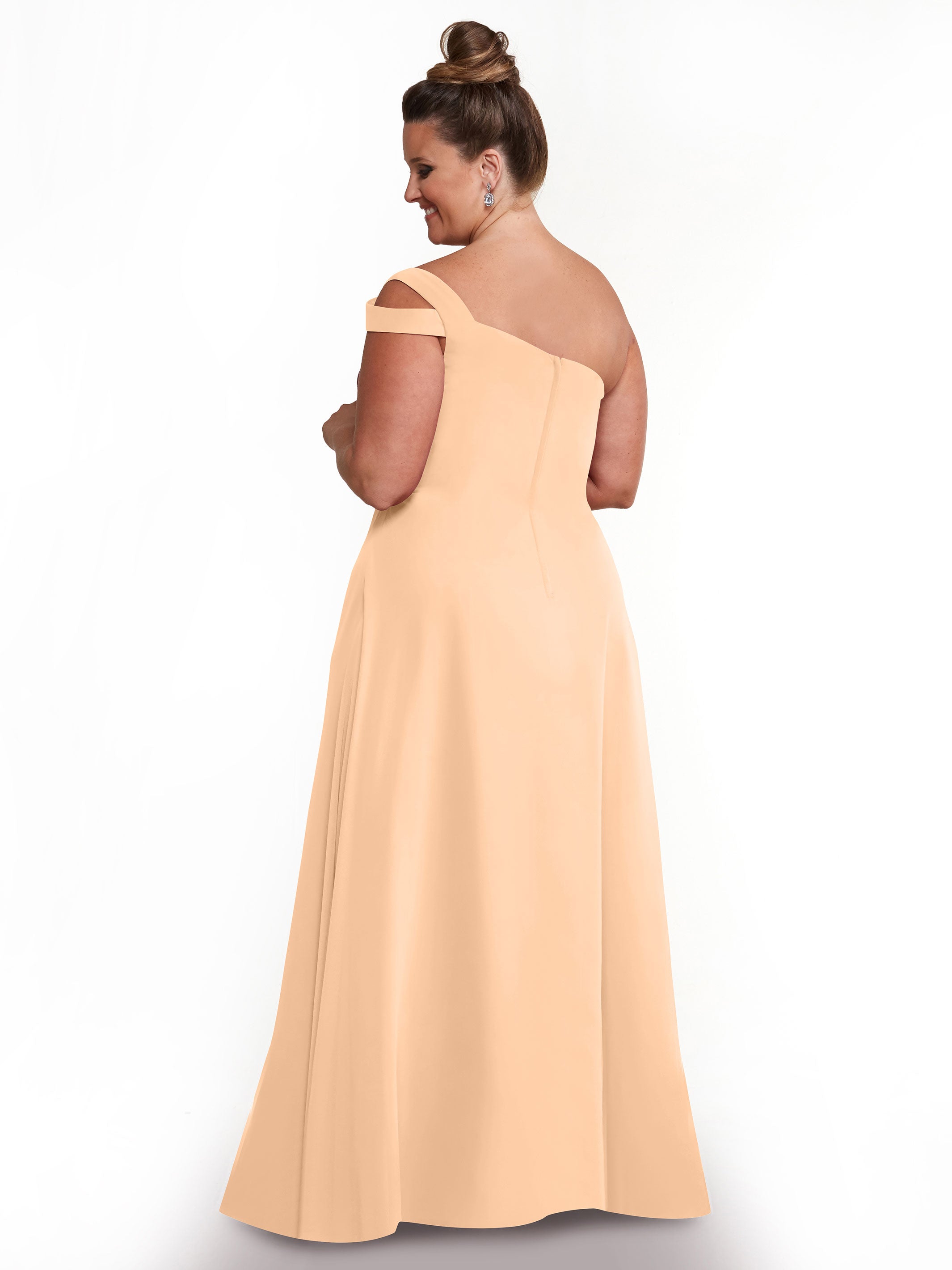 Elegant 80139 Chiffon A-Line One Shoulder Bridesmaid Dress with High Slit - Perfect for Weddings, Prom & Formal Events