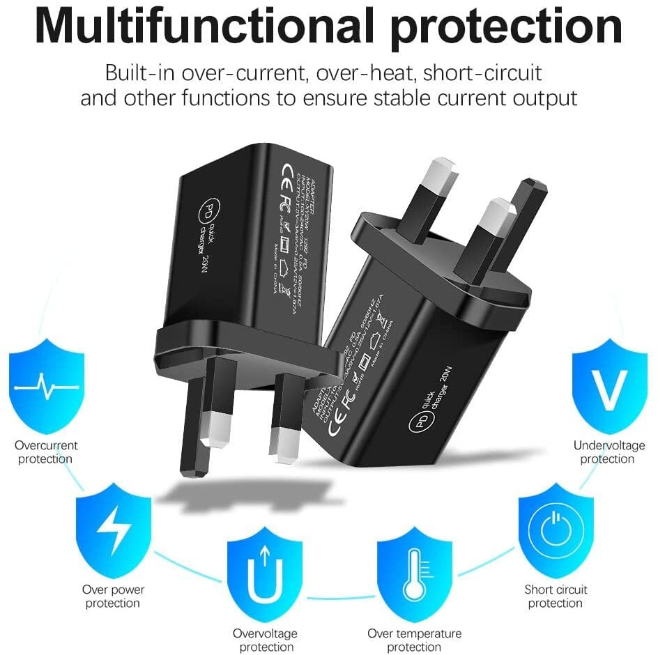 Samsung Galaxy Z Flip 6/Z Fold 6/Z Flip 5/Z Fold 5/Z Flip 4 Fast Charger [20W] - USB C Wall Charger with 1M Cable | UK 3 Pin Plug | High Speed Charging Adapter for Samsung Galaxy Z Series | Perfect for Travel, Home & Office Use