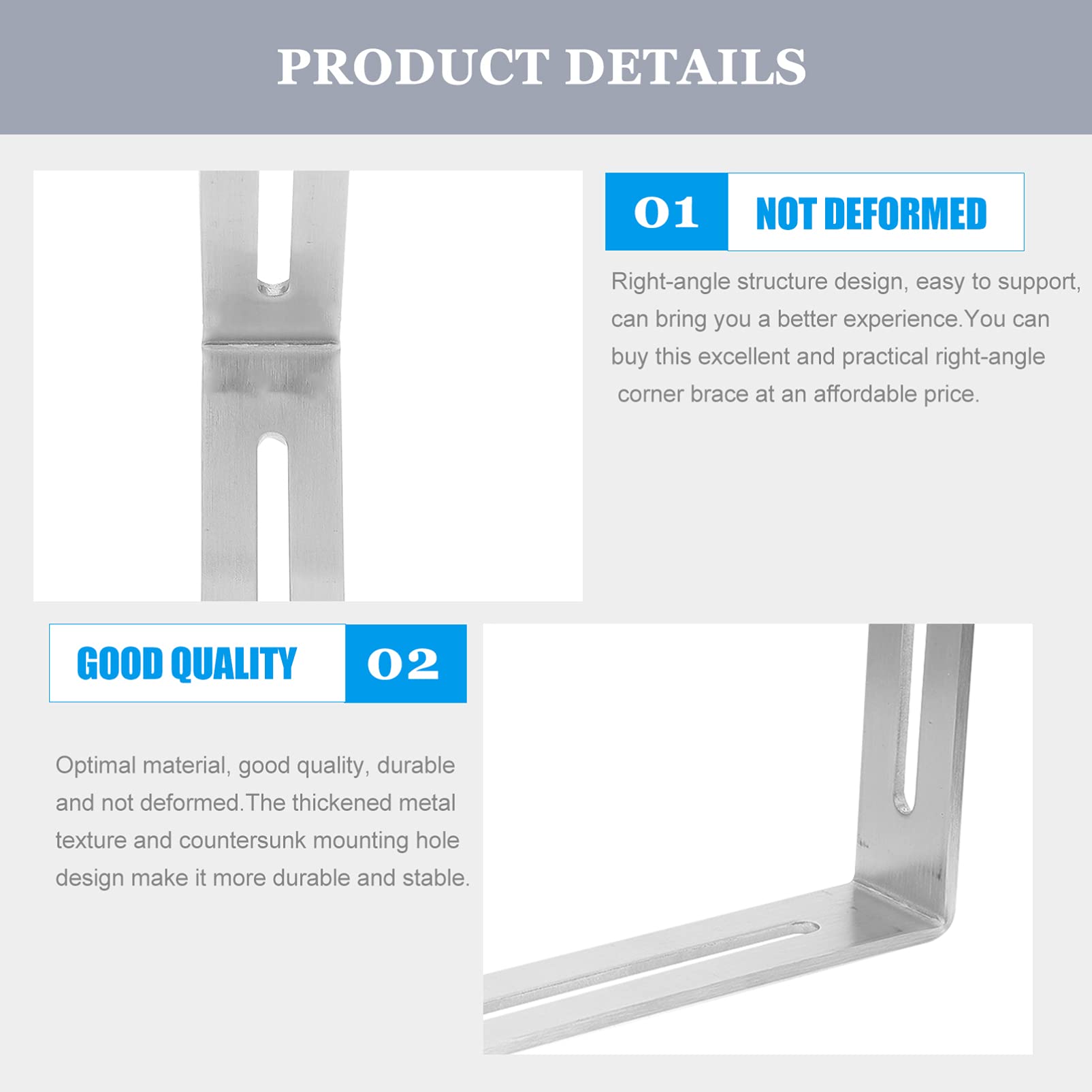 DOITOOL 10-Pack Heavy Duty L-Shaped Shelf Brackets - Stainless Steel Right Angle Corner Braces for Cabinets, Shelves & Cupboards - Perfect for Home, Office & Kitchen Storage Organization